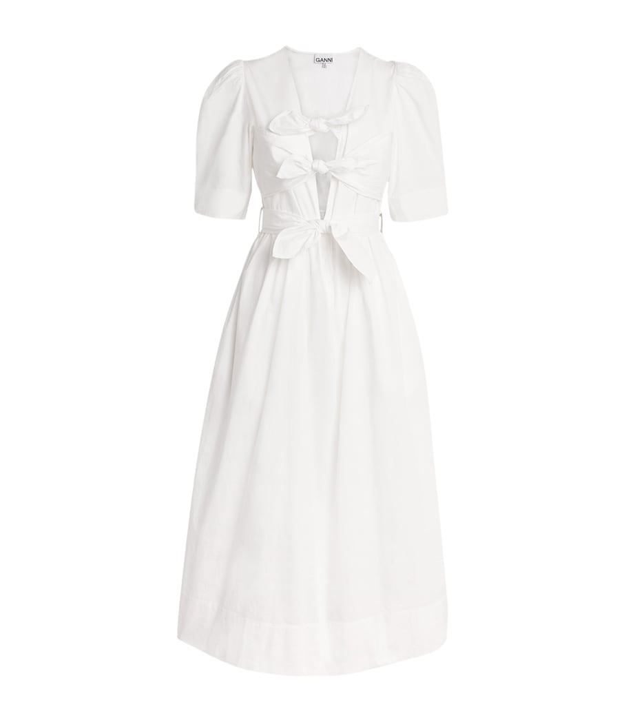 Tie-Detail Midi Dress 151 BRIGHT WHITE Image 1