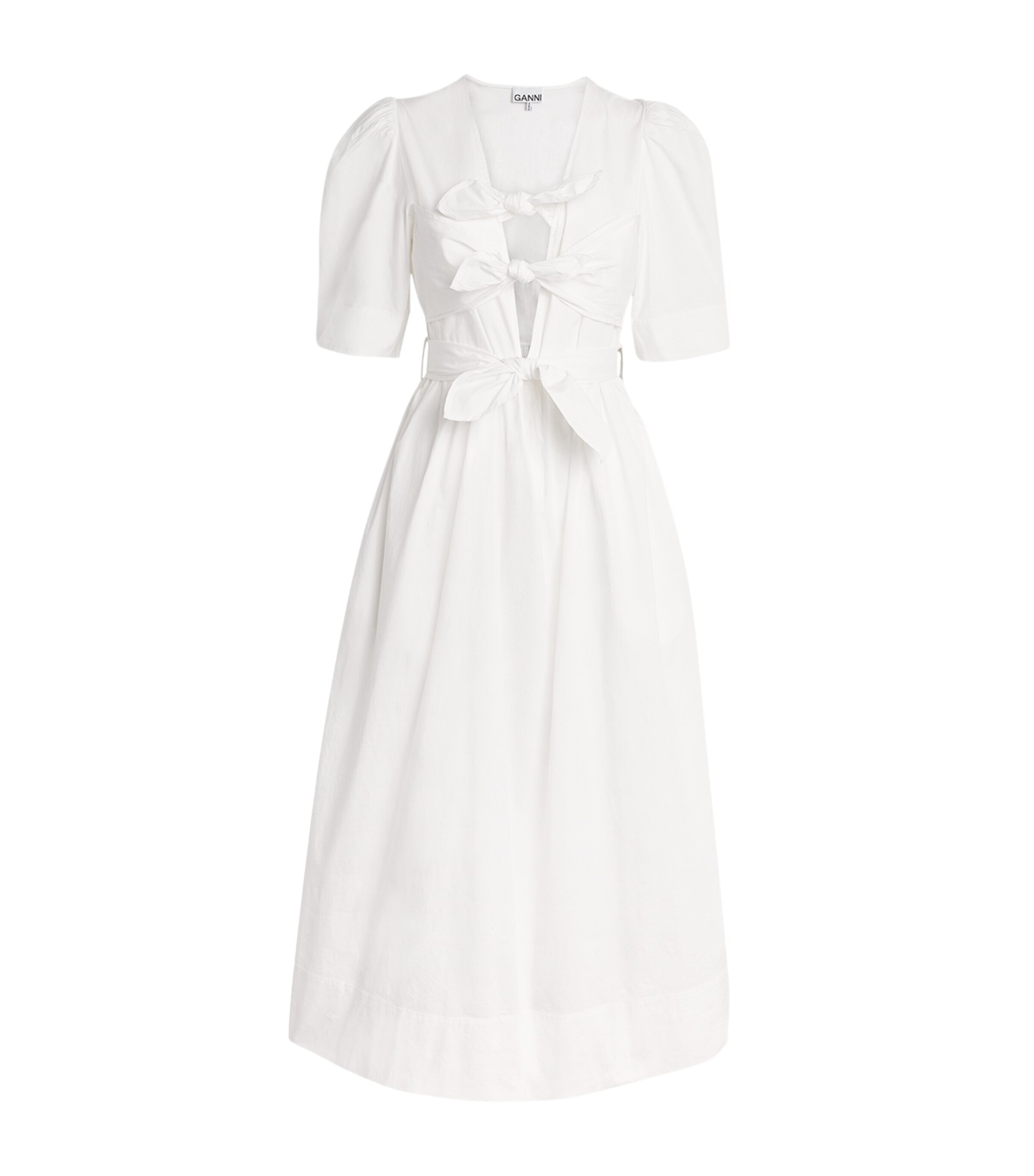 GANNI Tie-Detail Midi Dress | Women Clothing | Dresses | Midi Dresses | Day Dresses | Designers | Ganni