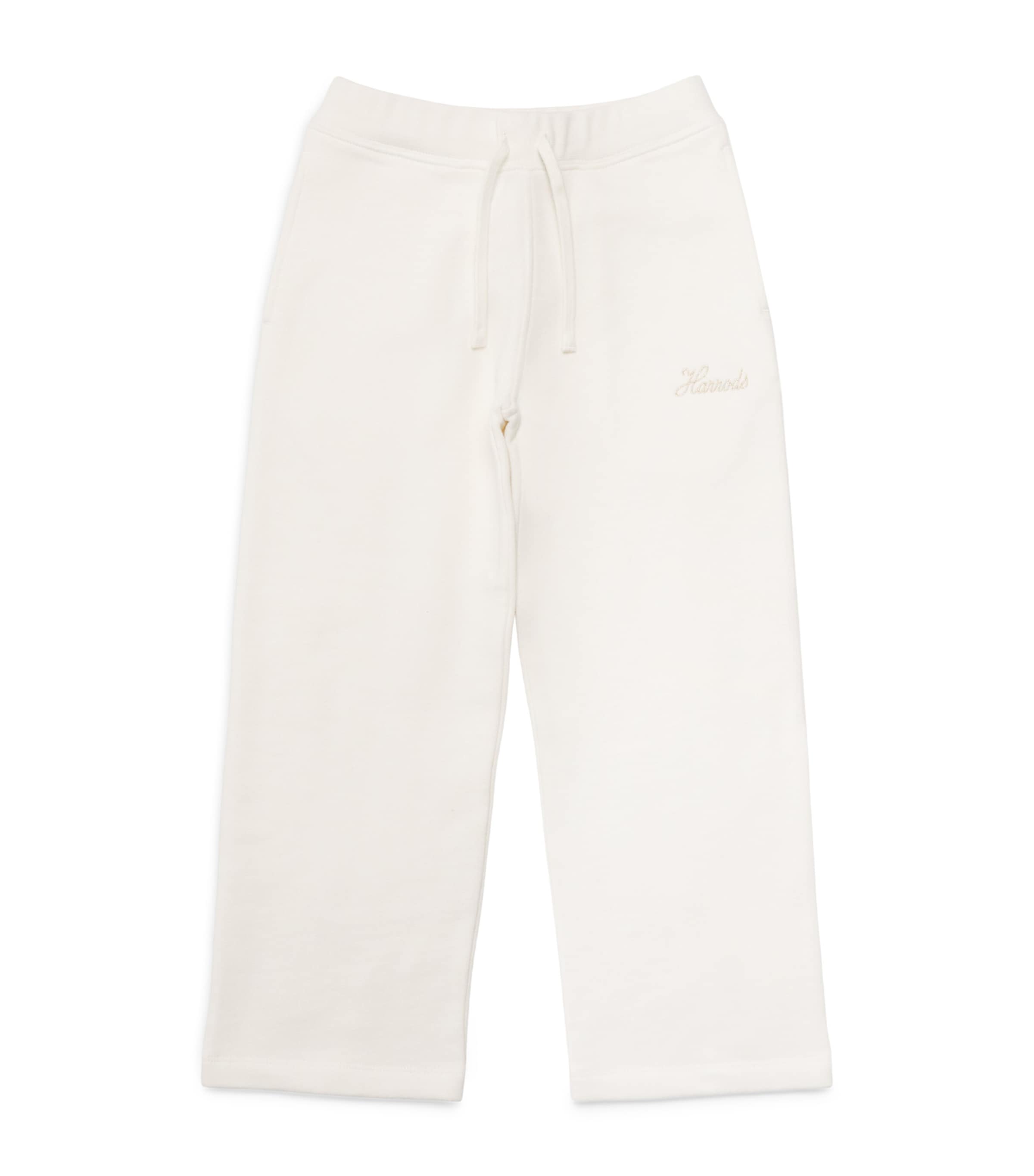 Harrods Cotton Logo Sweatpants (3-8 Years) Ivory Image 1