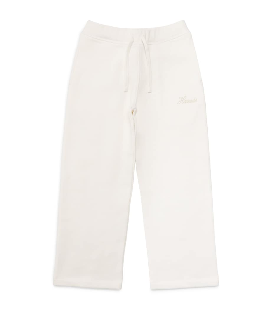 Harrods Cotton Logo Sweatpants (3-8 Years) Ivory Image 1