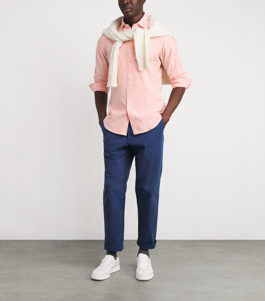 Custom Fit Stripe Oxford Shirt ORANGE WHITE Image 2