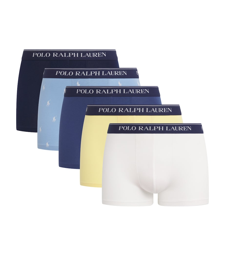 Polo Ralph Lauren Mens Stretch-Cotton Classic Trunks (Pack of 5) Npnv/wht/chm/wylw/nv Image 1