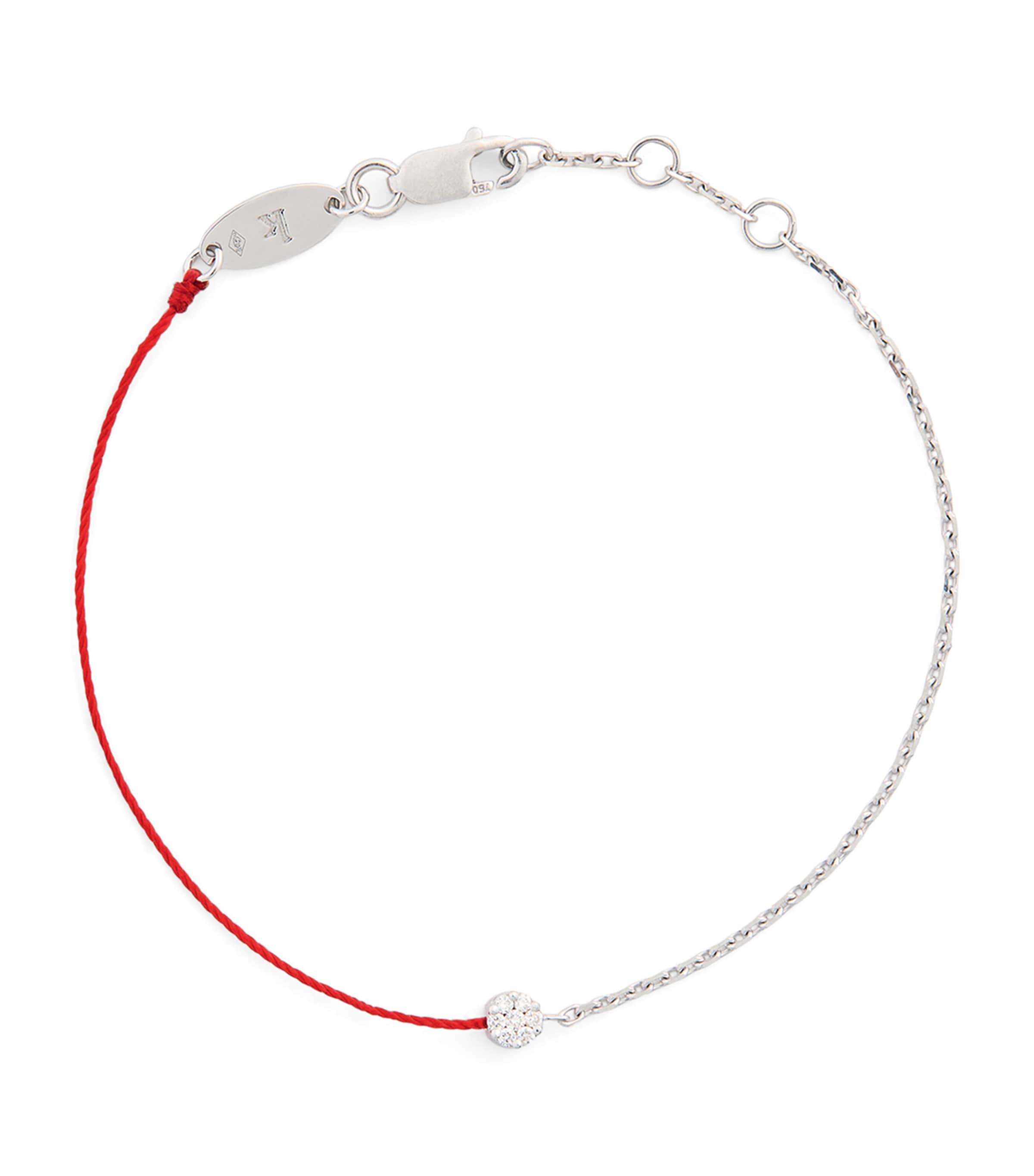Redline White Gold And Diamond Illusion Half-chain Bracelet In White
