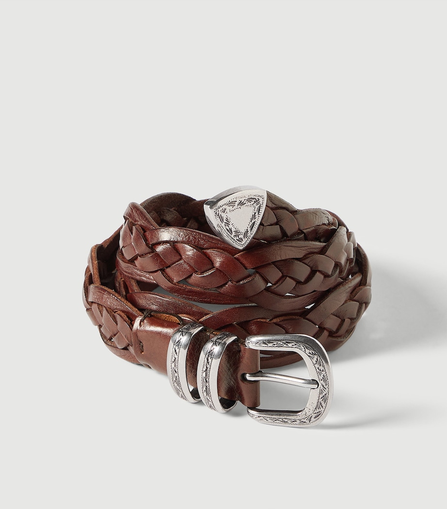 Brunello Cucinelli Leather Woven Belt Image 3