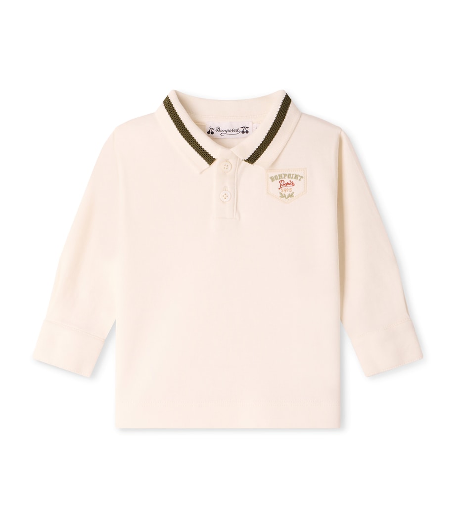 Bonpoint Cotton Martial Shirt (6-12 Months) Upb Ecru Image 1