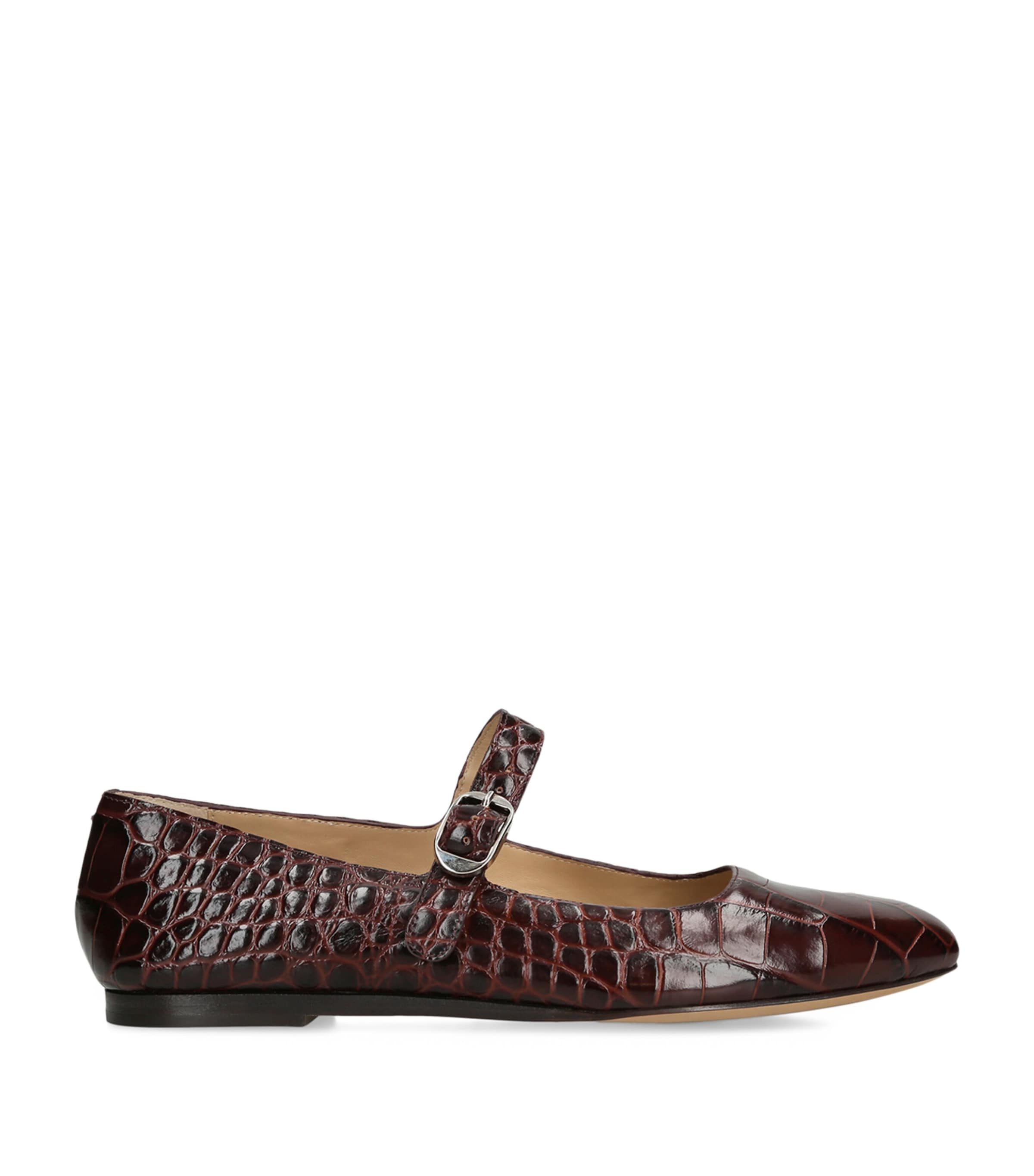 Le Monde Beryl Leather Mary Jane Ballet Flats In Brown
