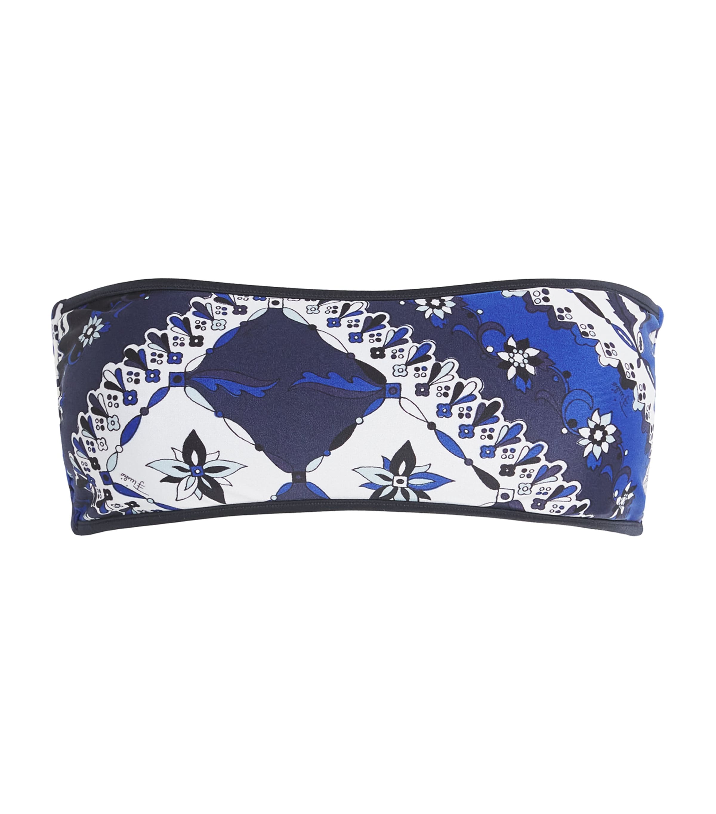 Pucci Festa Bandeau Bikini Top In Navy