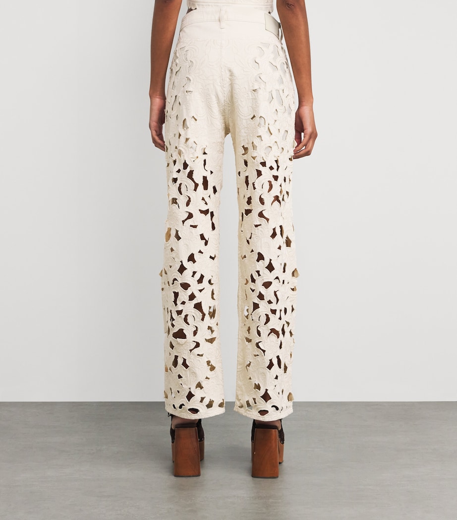 Cut-Out Logan Mid-Rise Wide-Leg Jeans ECRU Image 4