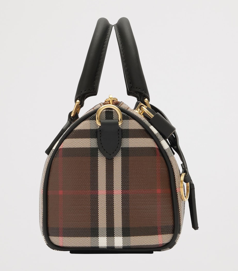 Burberry Mini Check Bowling Bag Chocolate Brown Image 4
