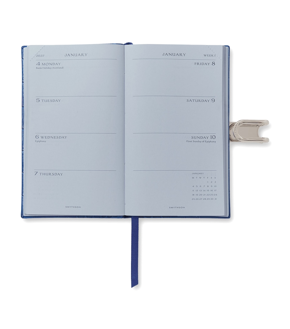 Smythson Leather Panama Weekly Diary 2027 Cerulean Image 2