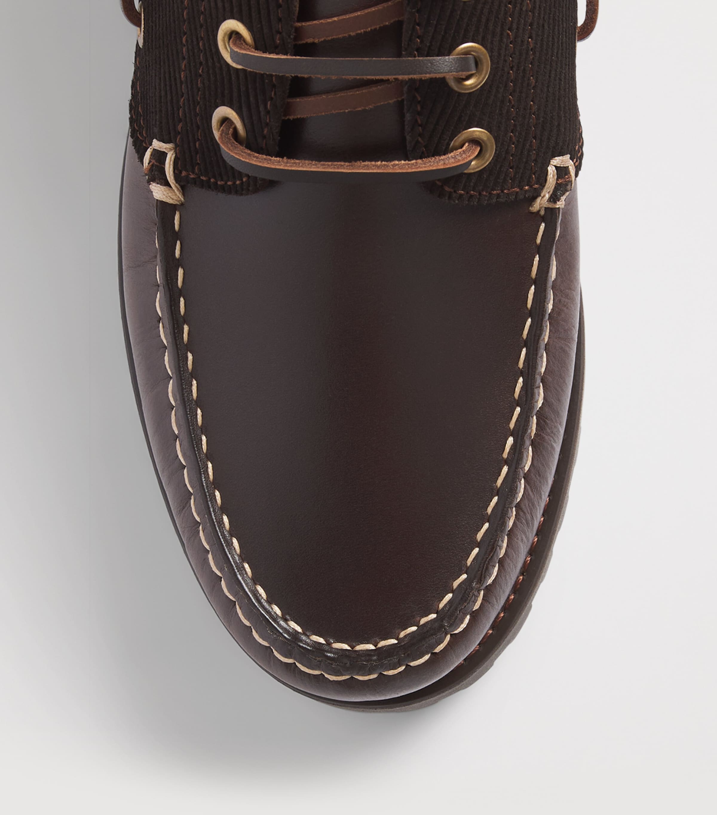 Barbour Leather Darras Boat Shoes Dk Brown/cord Image 3