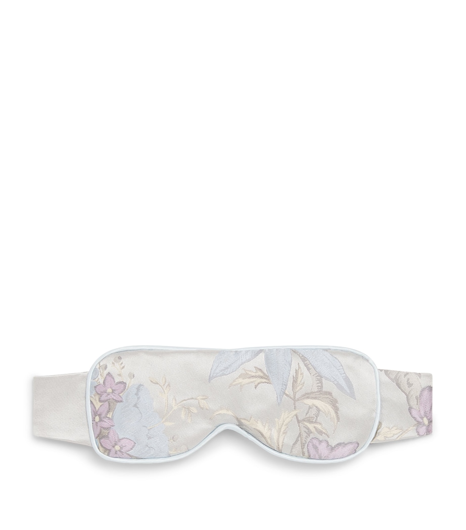 Silk Floral Jacquard Eye Mask AMETHYST & IVORY Image 1
