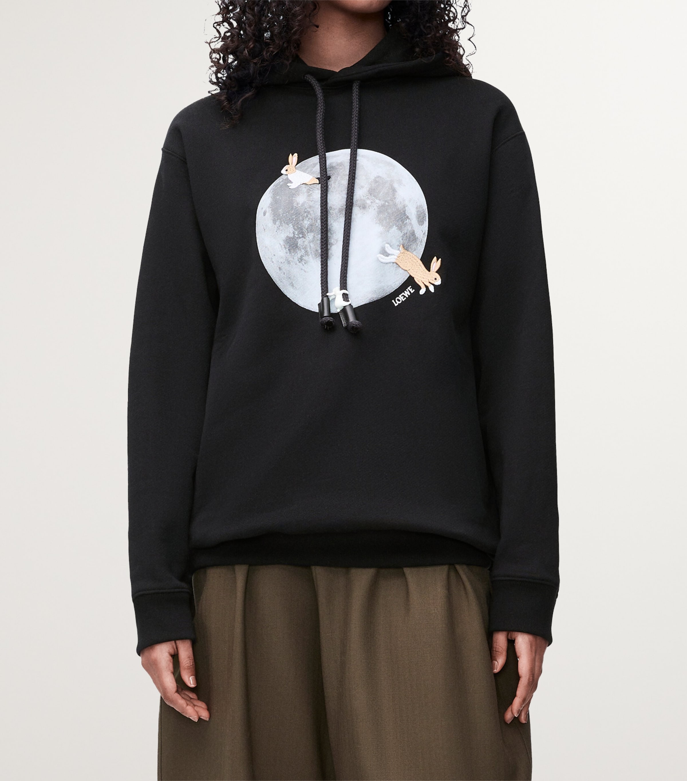 LOEWE Black x Suna Fujita Rabbit Moon Hoodie | Harrods BN