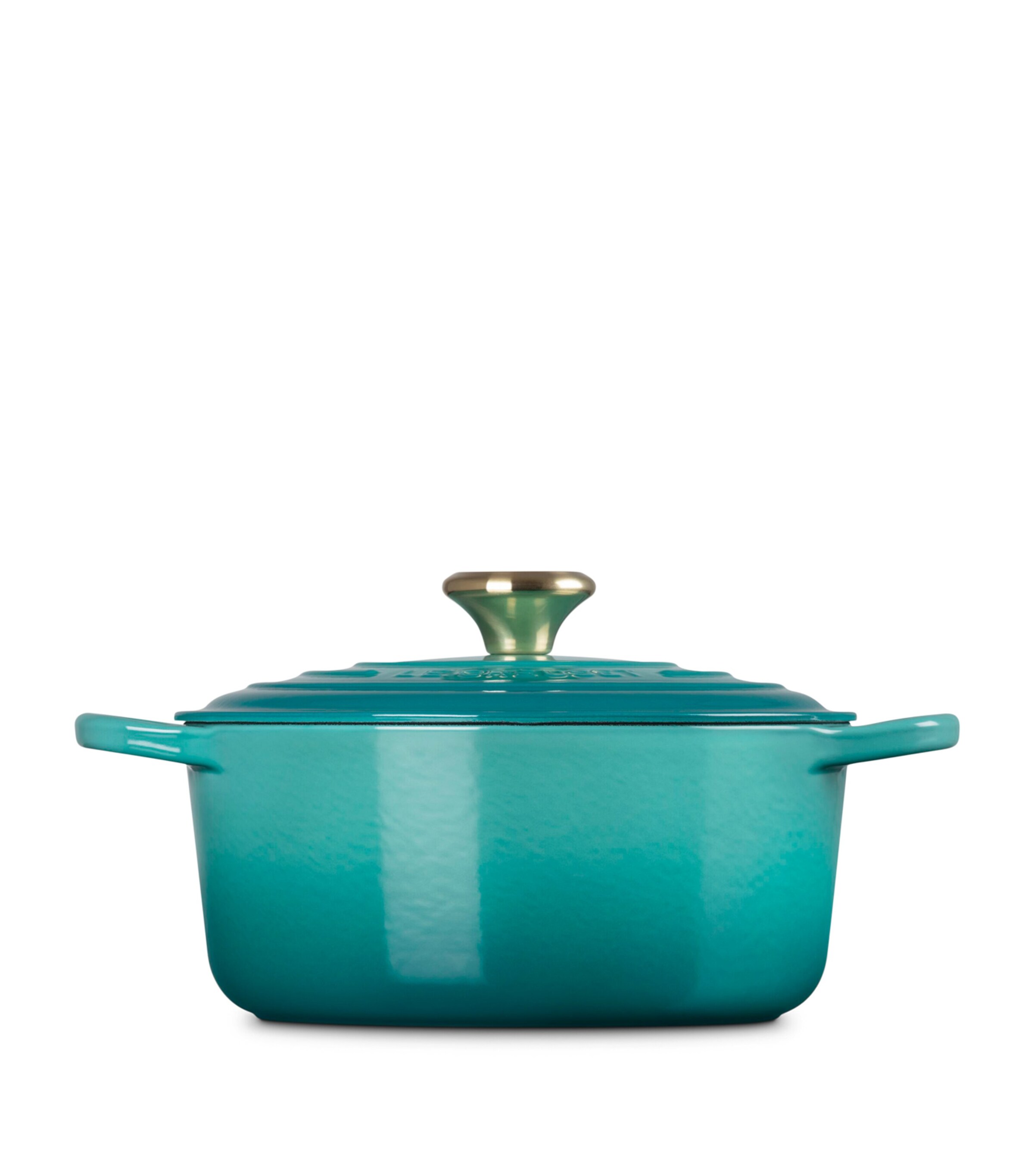 Le Creuset Cast Iron Round Casserole Dish (24cm) Bleu Riviera Image 3