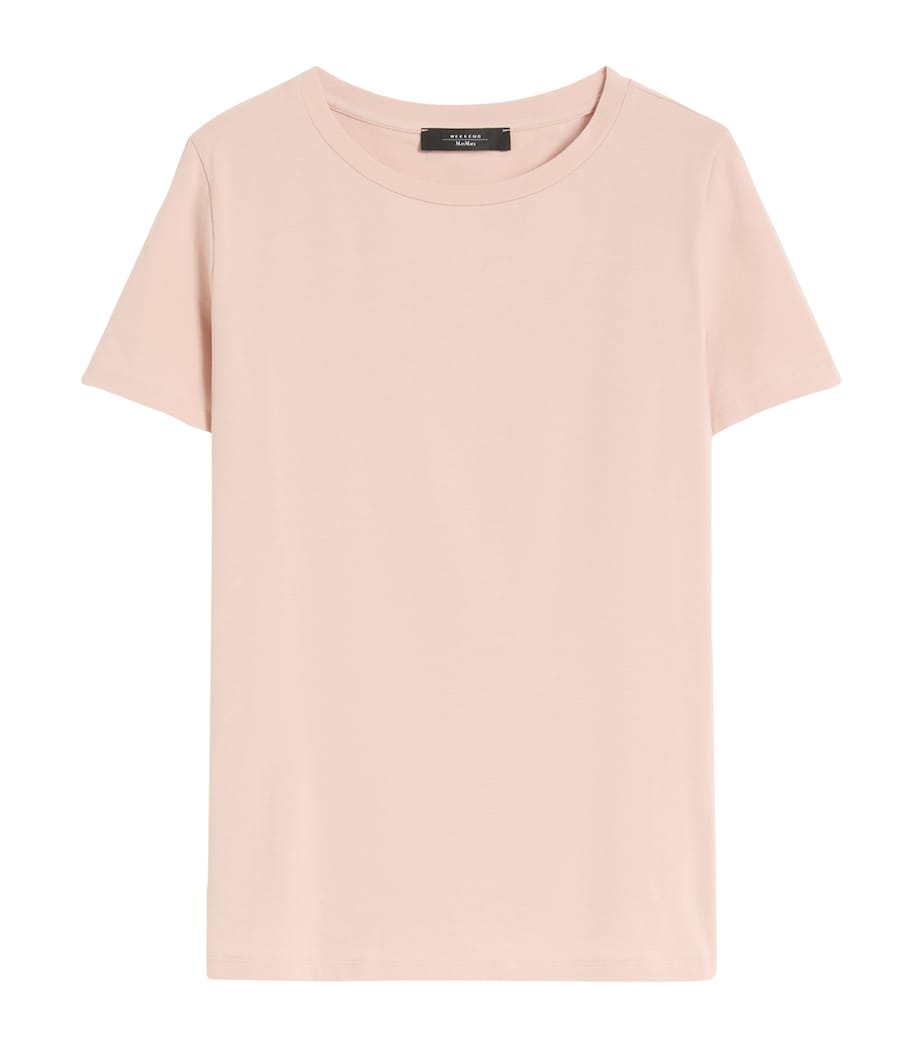 Weekend Max Mara Womens Stretch-Cotton T-Shirt Pink Image 1