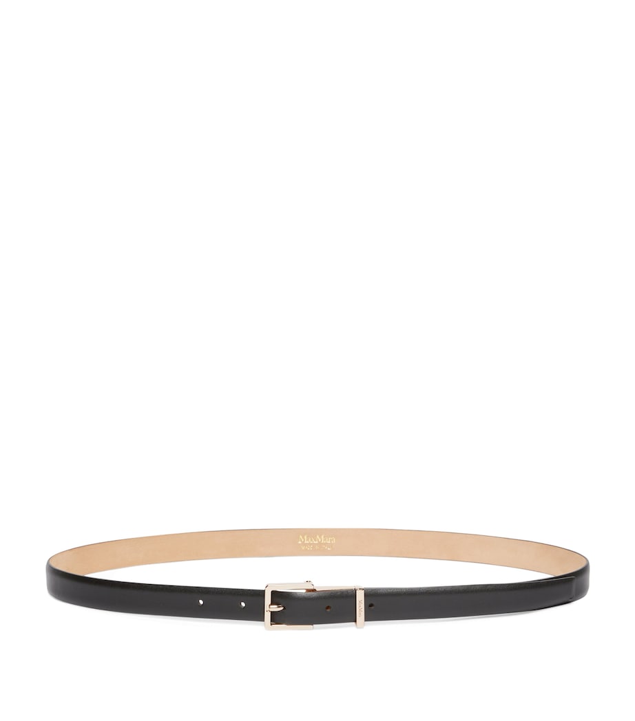 Max Mara Leather Slim Belt Black Image 1