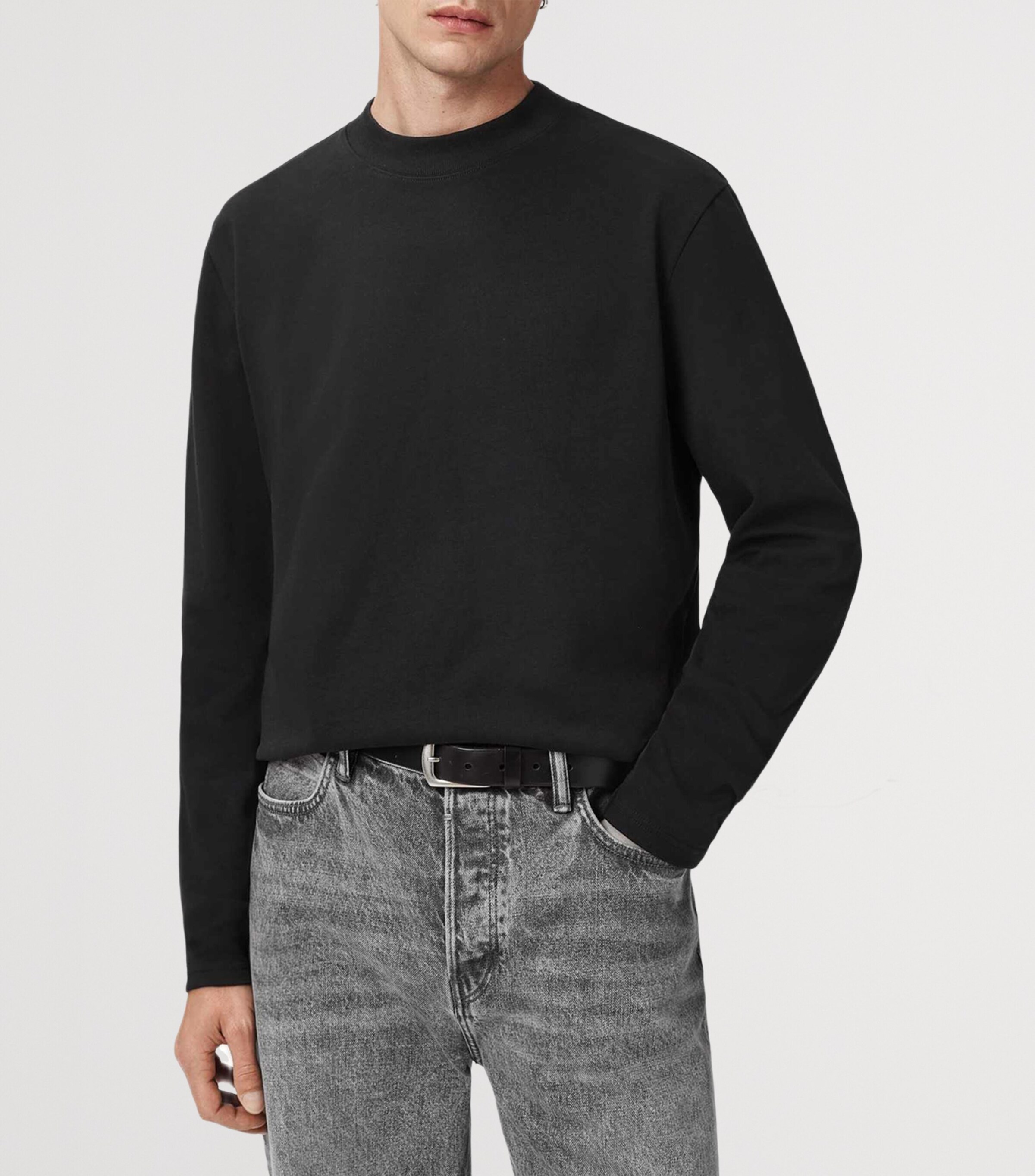 Organic Cotton Long-Sleeve Nero T-Shirt JET BLACK Image 5