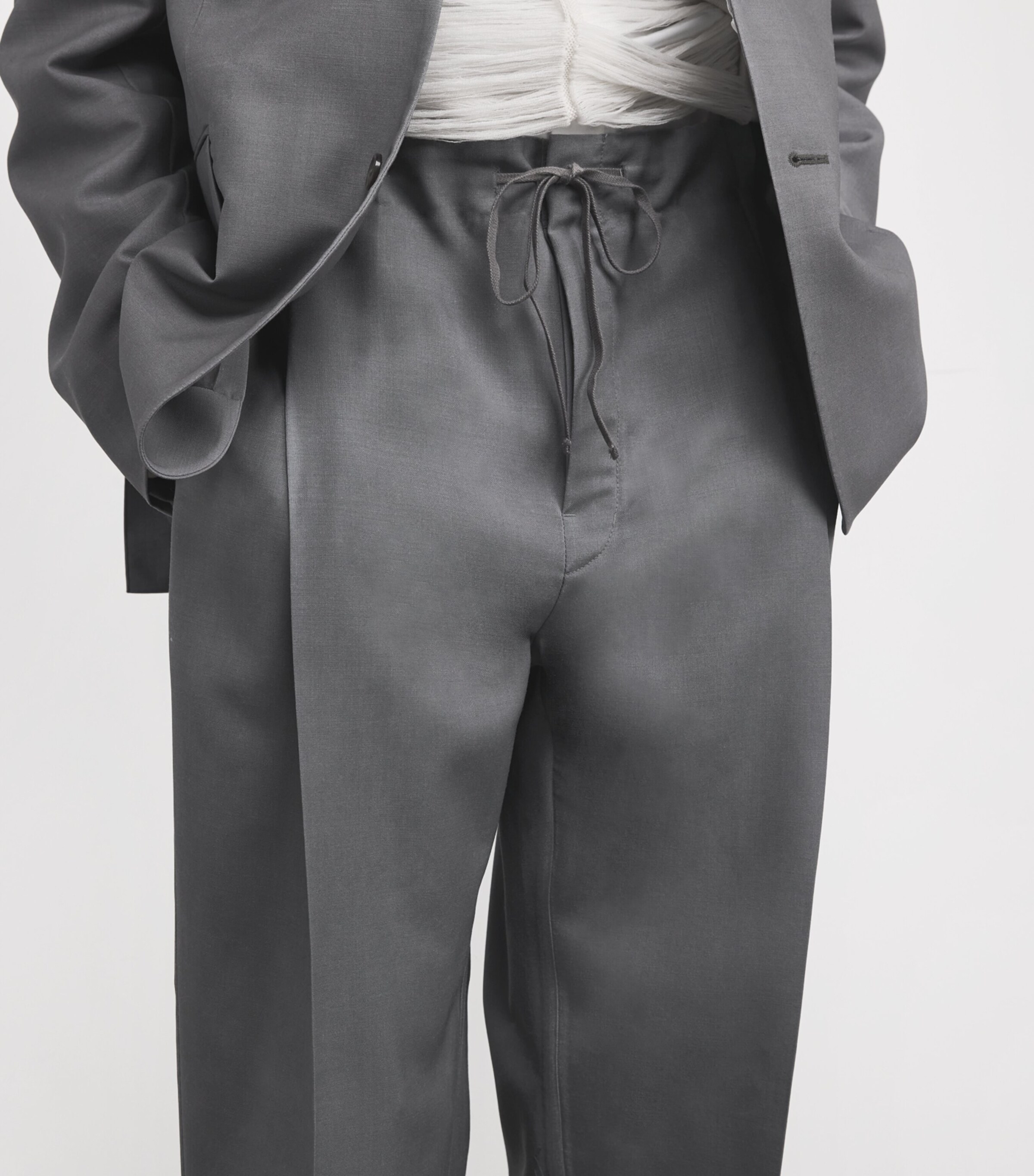 Maison Margiela Mohair-Wool Four Stitch Drawstring Trousers Maison Margiela Mohair-Wool Four Stitch Drawstring Trousers