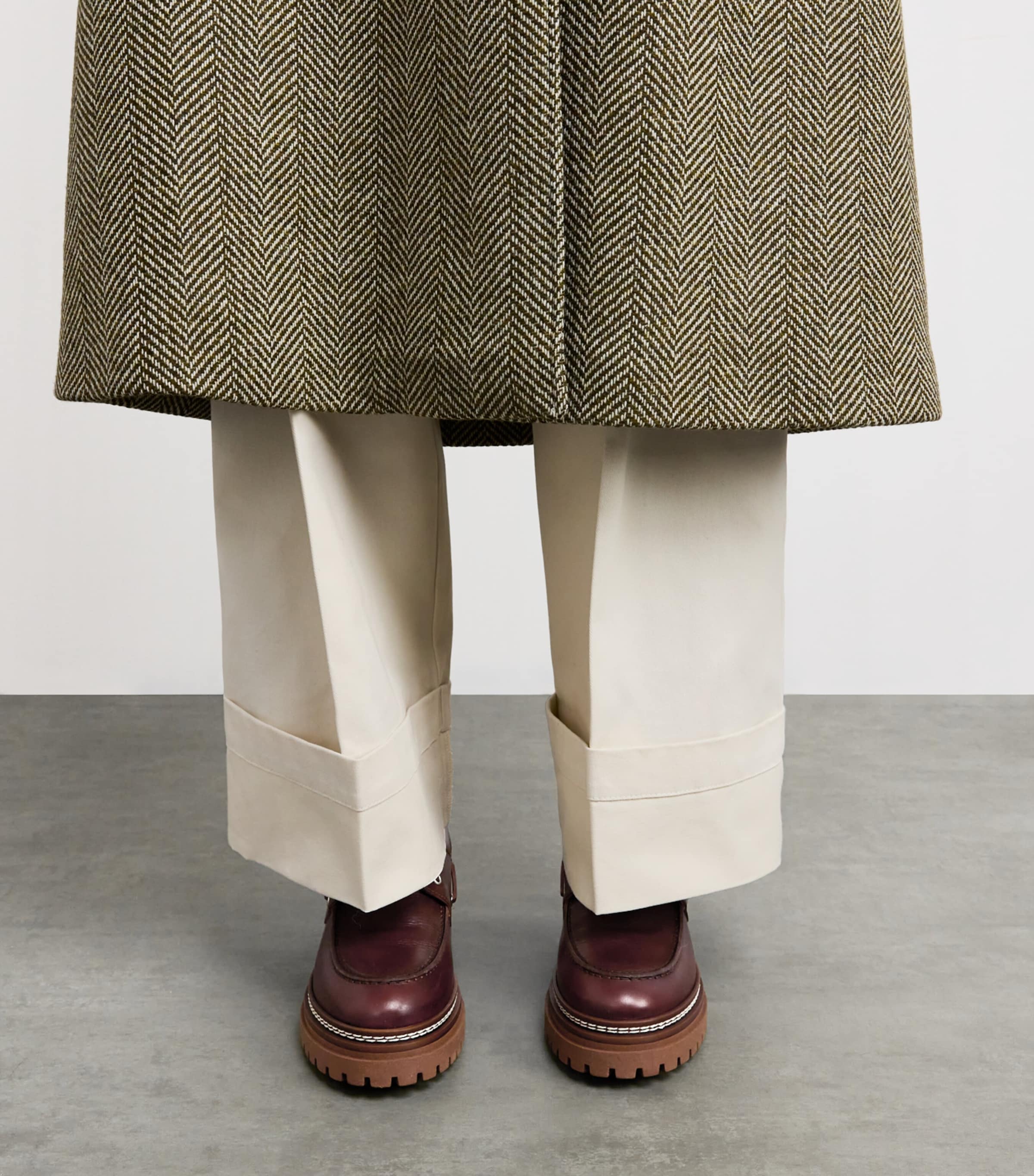 Leather Heeled Boat Shoes TOBACCO Image 2