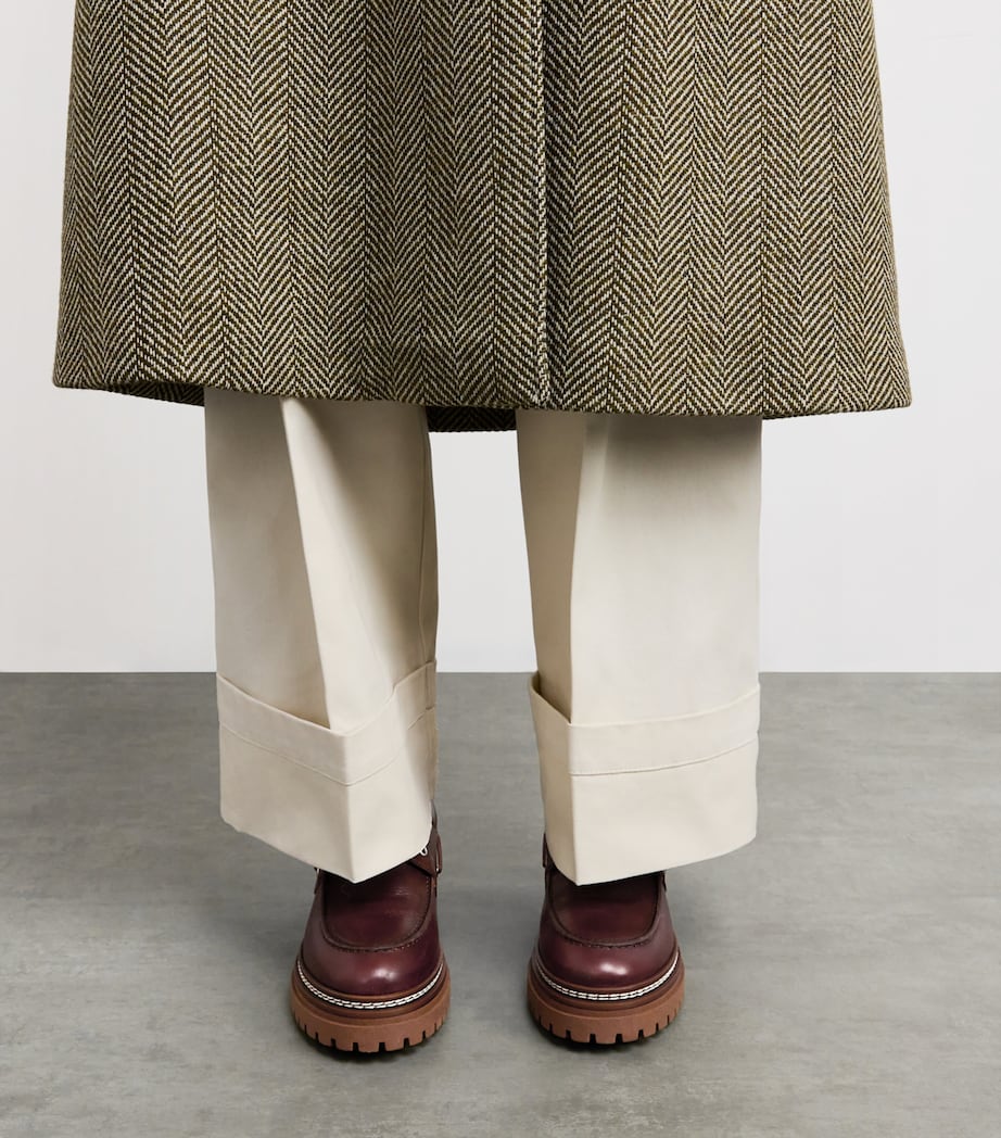 Leather Heeled Boat Shoes TOBACCO Image 2