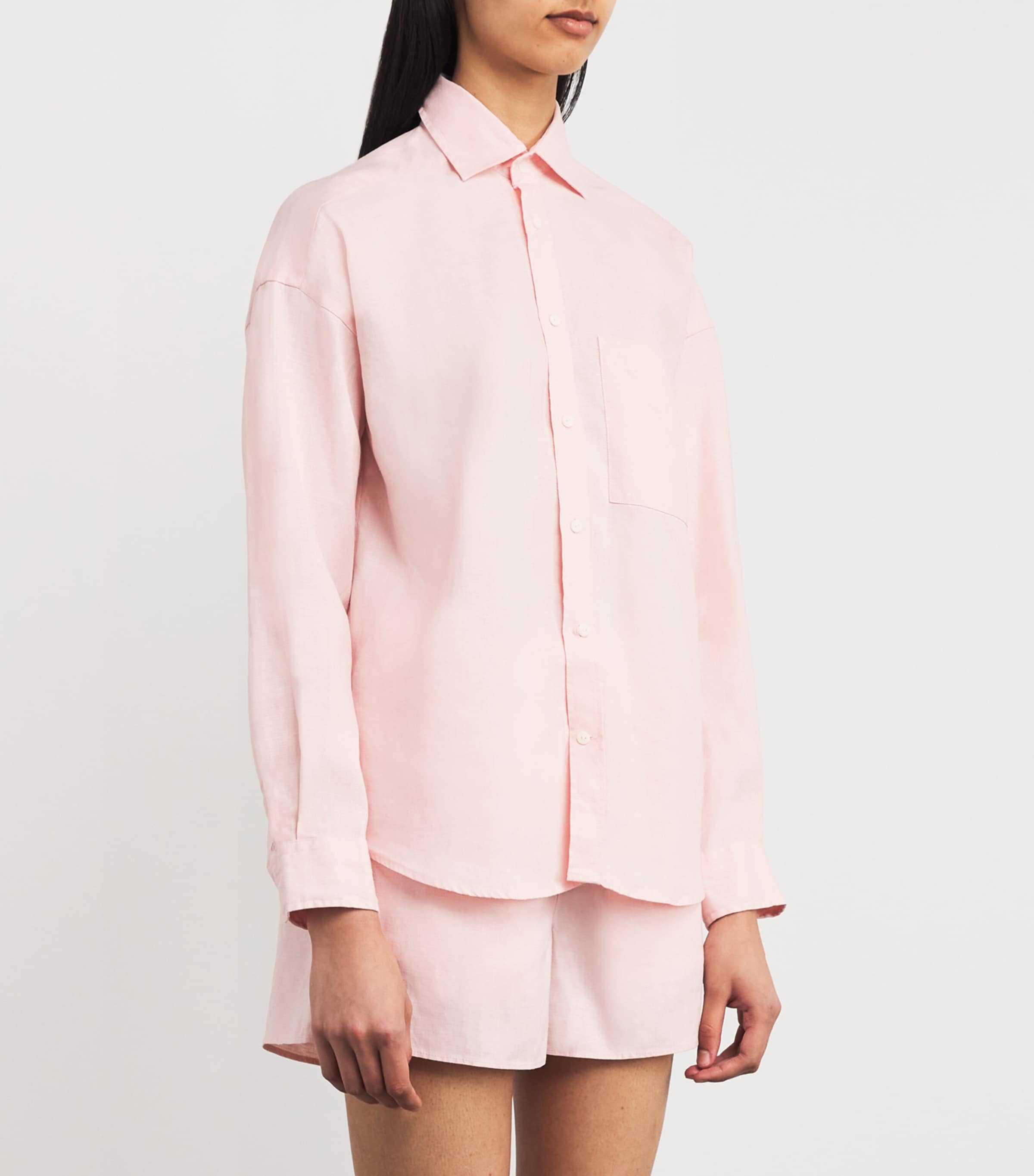 With Nothing Underneath Womens Hemp The Weekend Shirt Blush Image 3