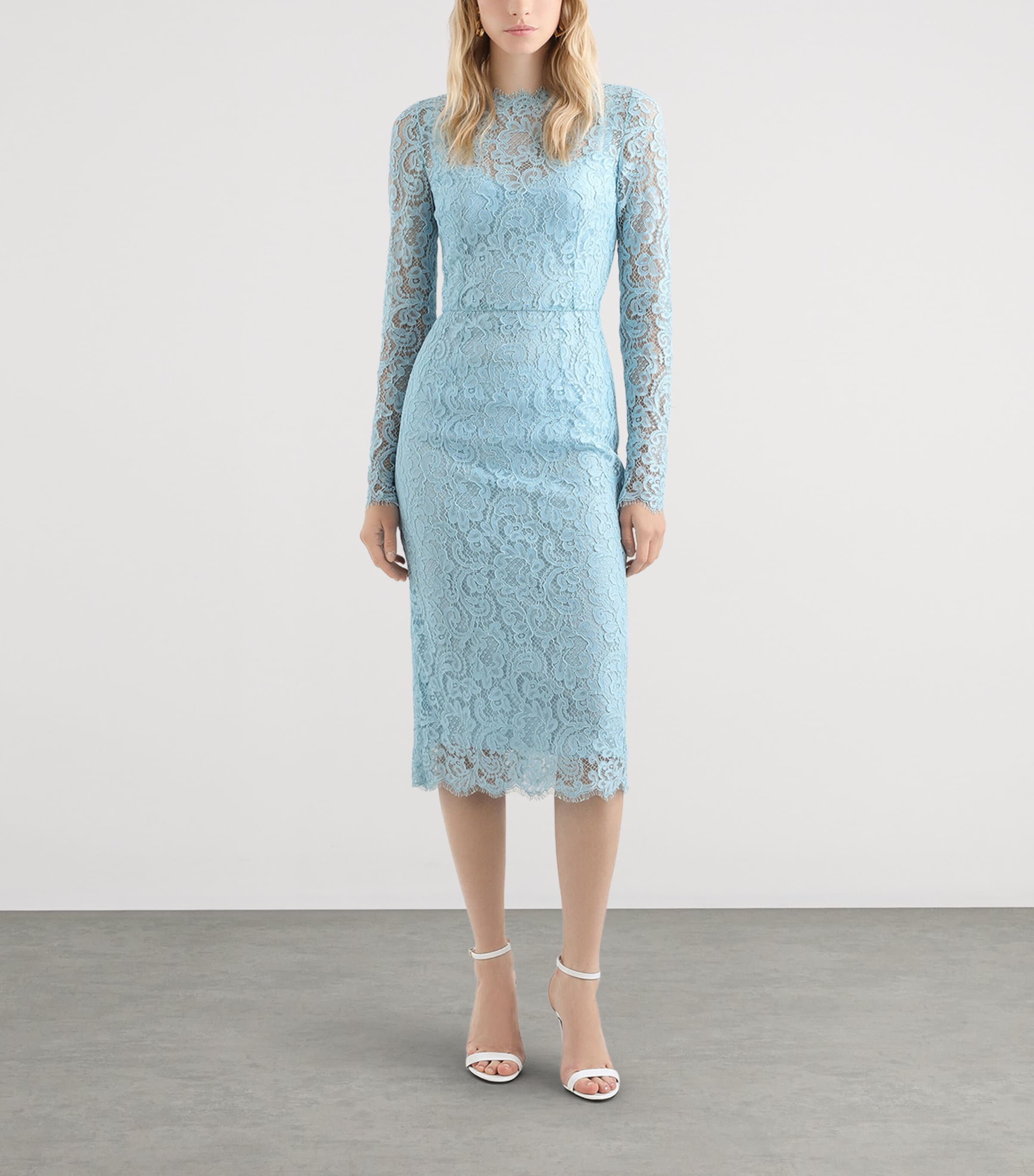 Dolce&Gabbana Womens Lace Midi Dress Ligh Image 2