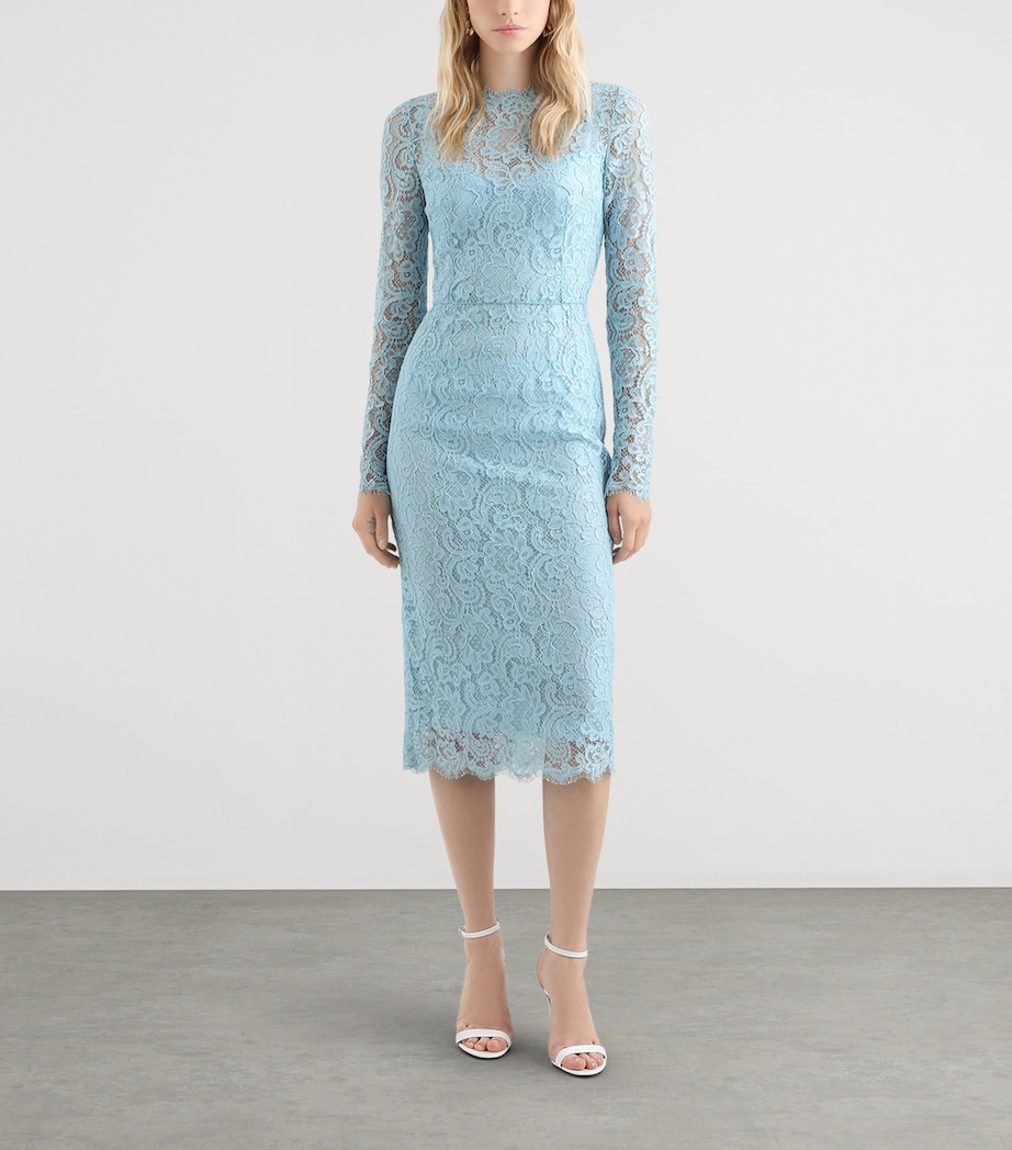 Dolce&Gabbana Womens Lace Midi Dress Ligh Image 2