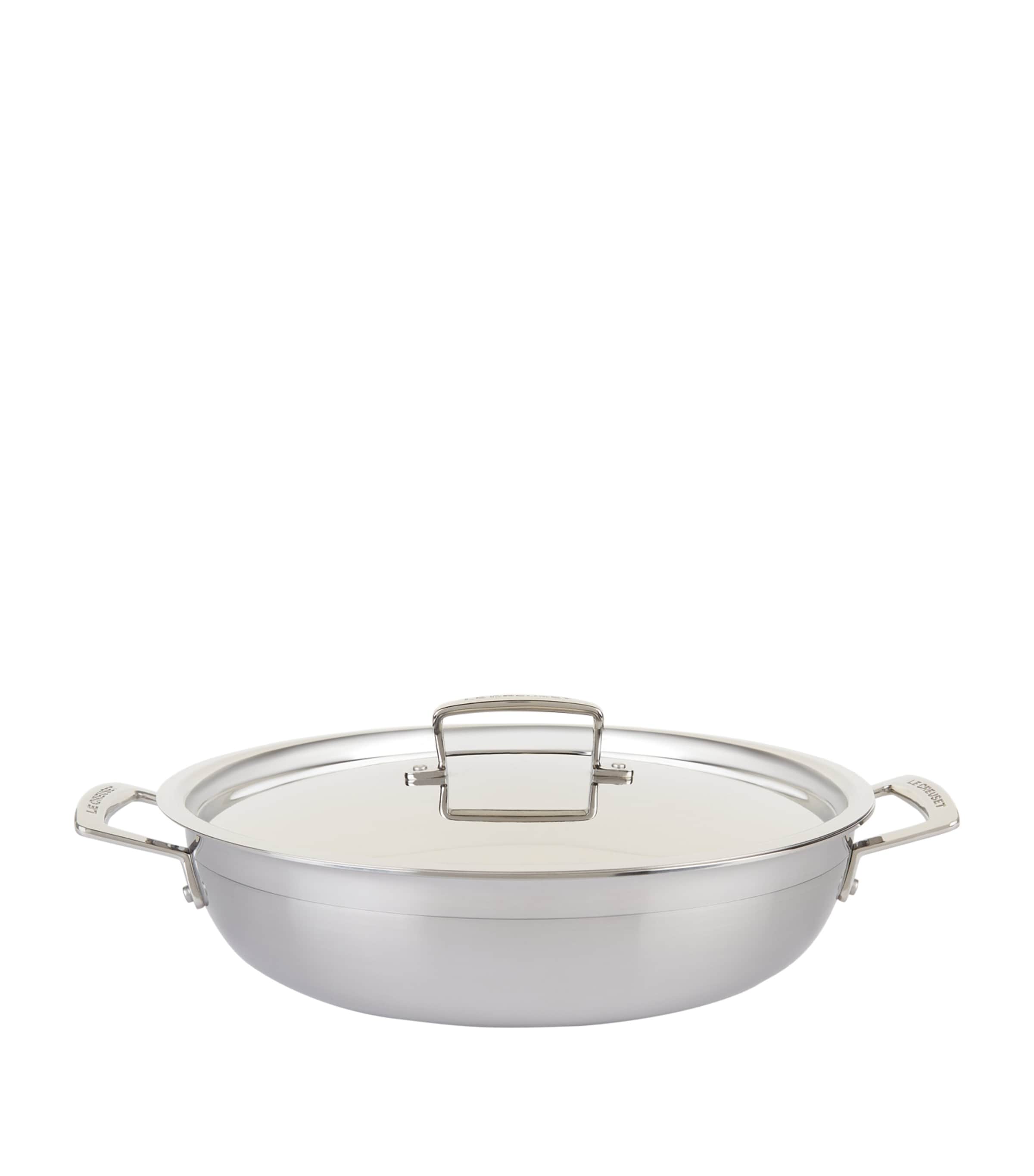 Le Creuset 3-ply Stainless Steel Shallow Casserole Dish In Metallic