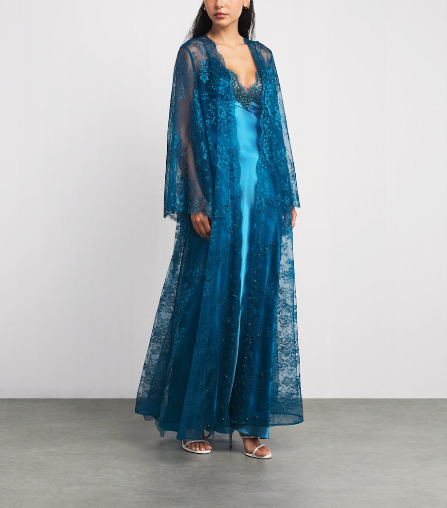 Silk Hope Maxi Nightdress PETROL BLUE GREEN Image 2