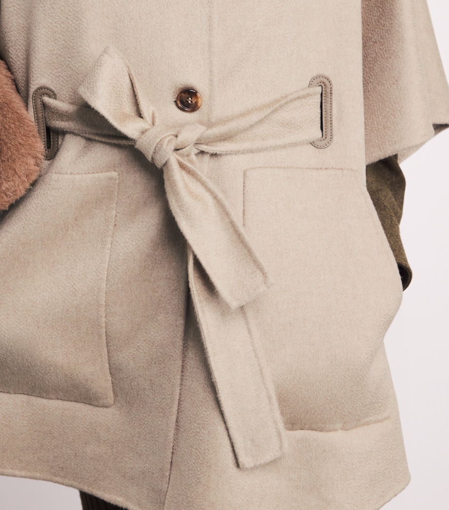 Cashmere Belted Cape BEIGE Image 6