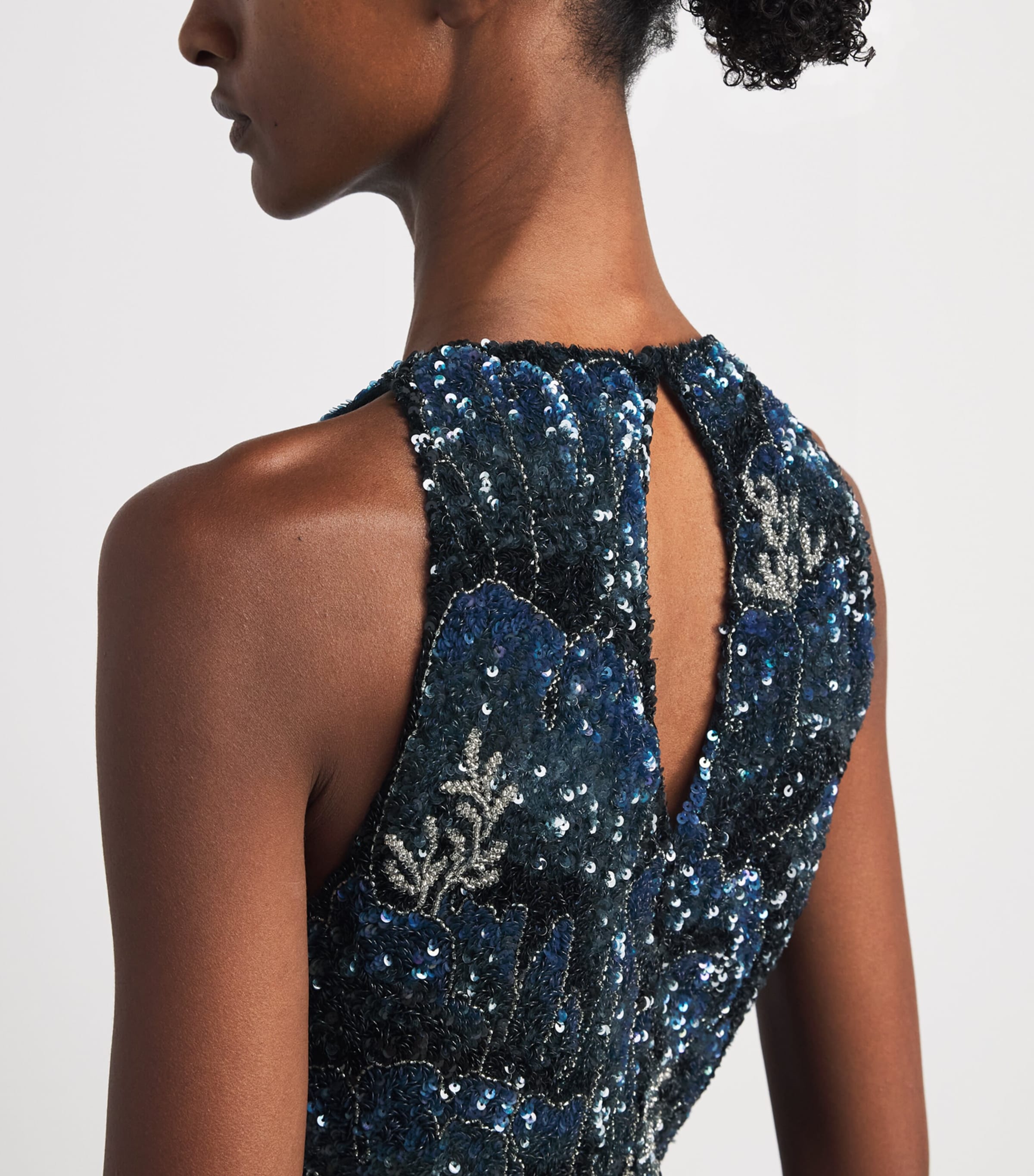 Clio Peppiatt Womens Embellished Sequin Mini Dress Midnight Image 5