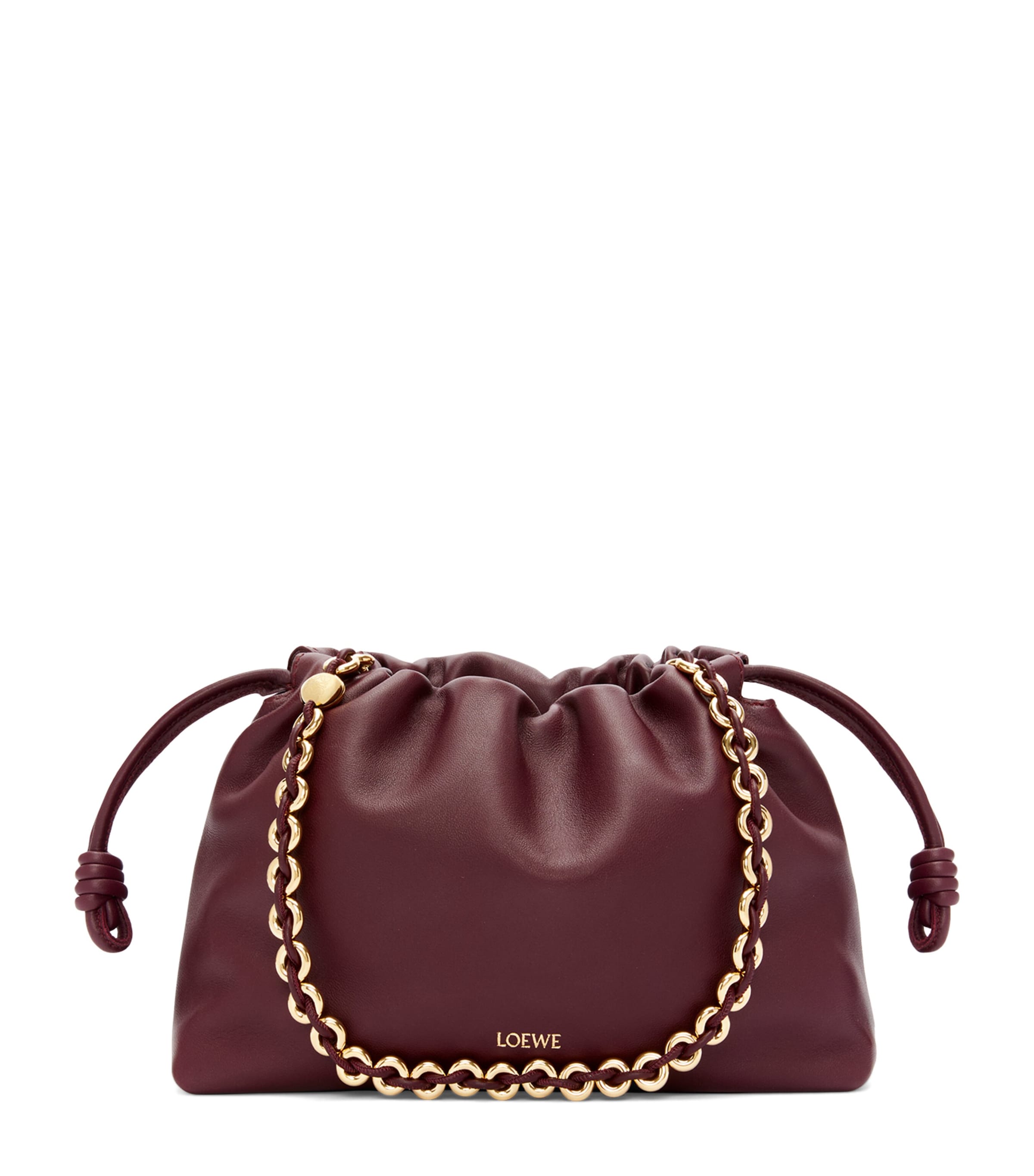 Loewe Leather Flamenco Purse In Burgundy