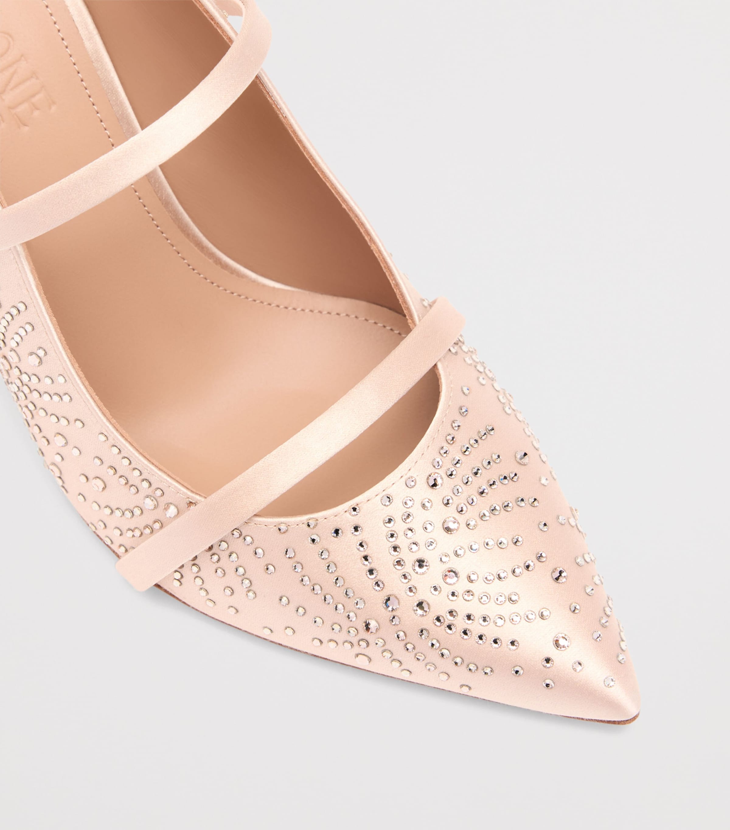 Malone Souliers Satin Crystal-Embellished Maureen Heeled Mules 70 Champagne Image 5
