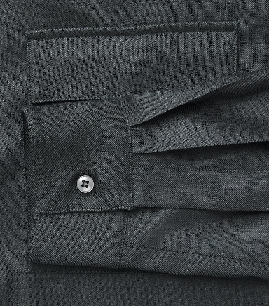 Paul & Shark Mens Virgin Wool Overshirt Dark Green Image 6