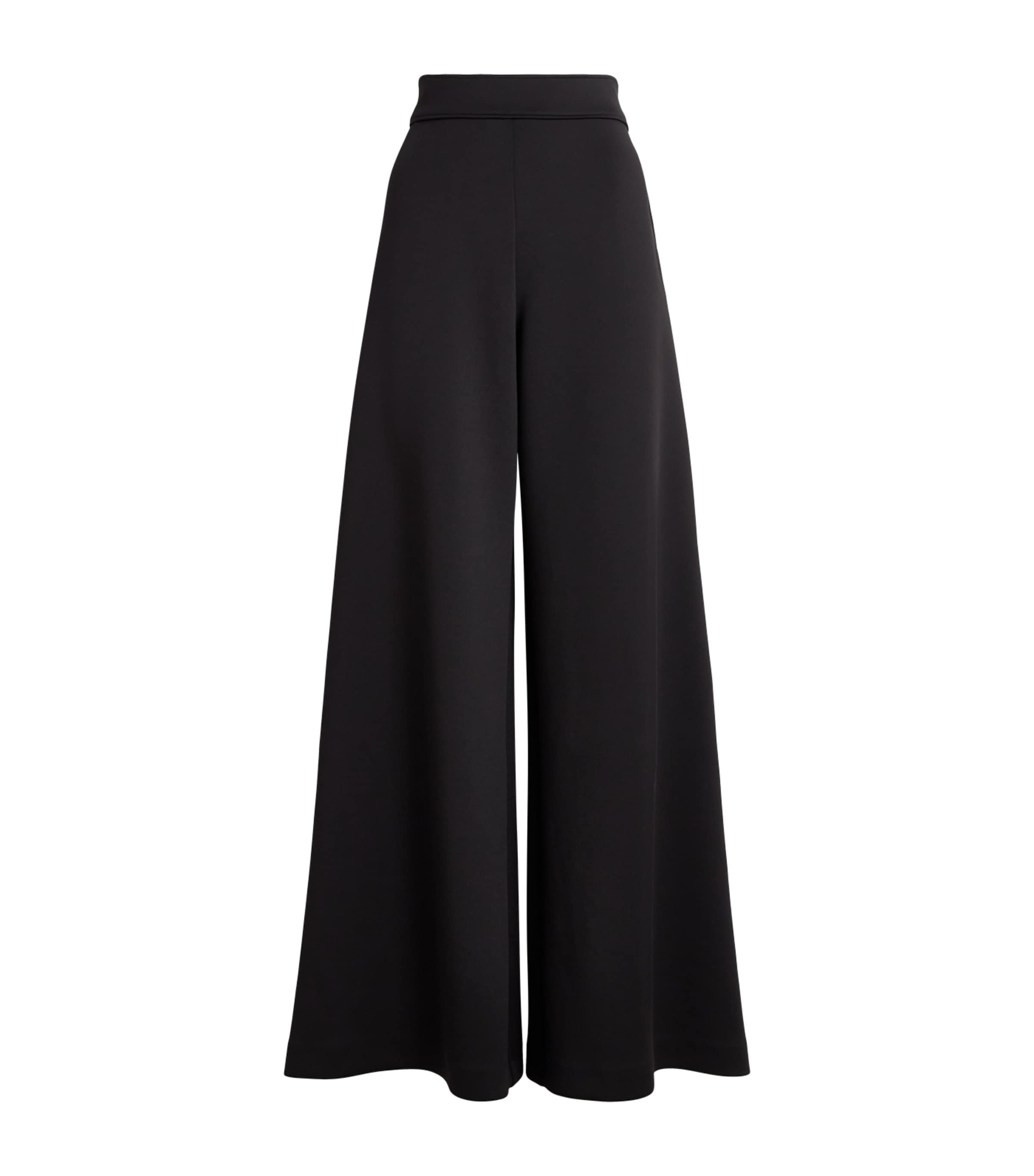 MM Womens Jersey Wide-Leg Trousers Black Image 1