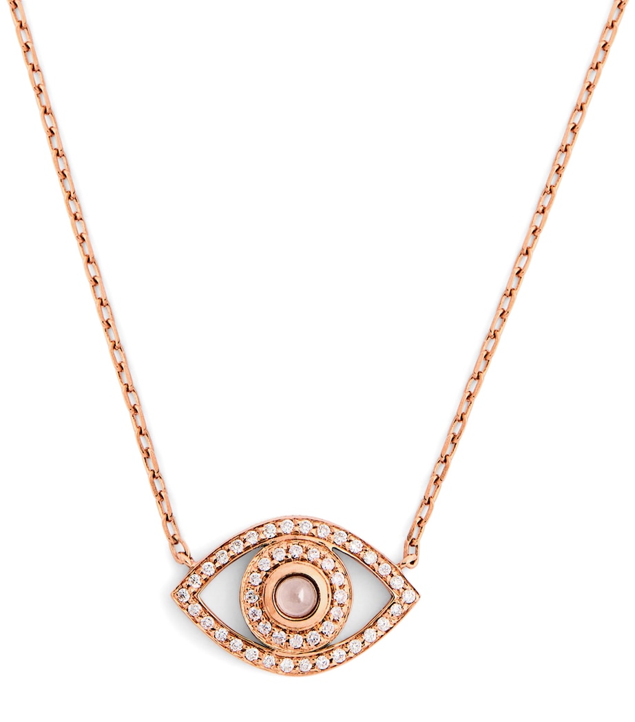 Netali Nissim Rose Gold, Diamond and Quartz Protected Necklace Rose Gold Image 1