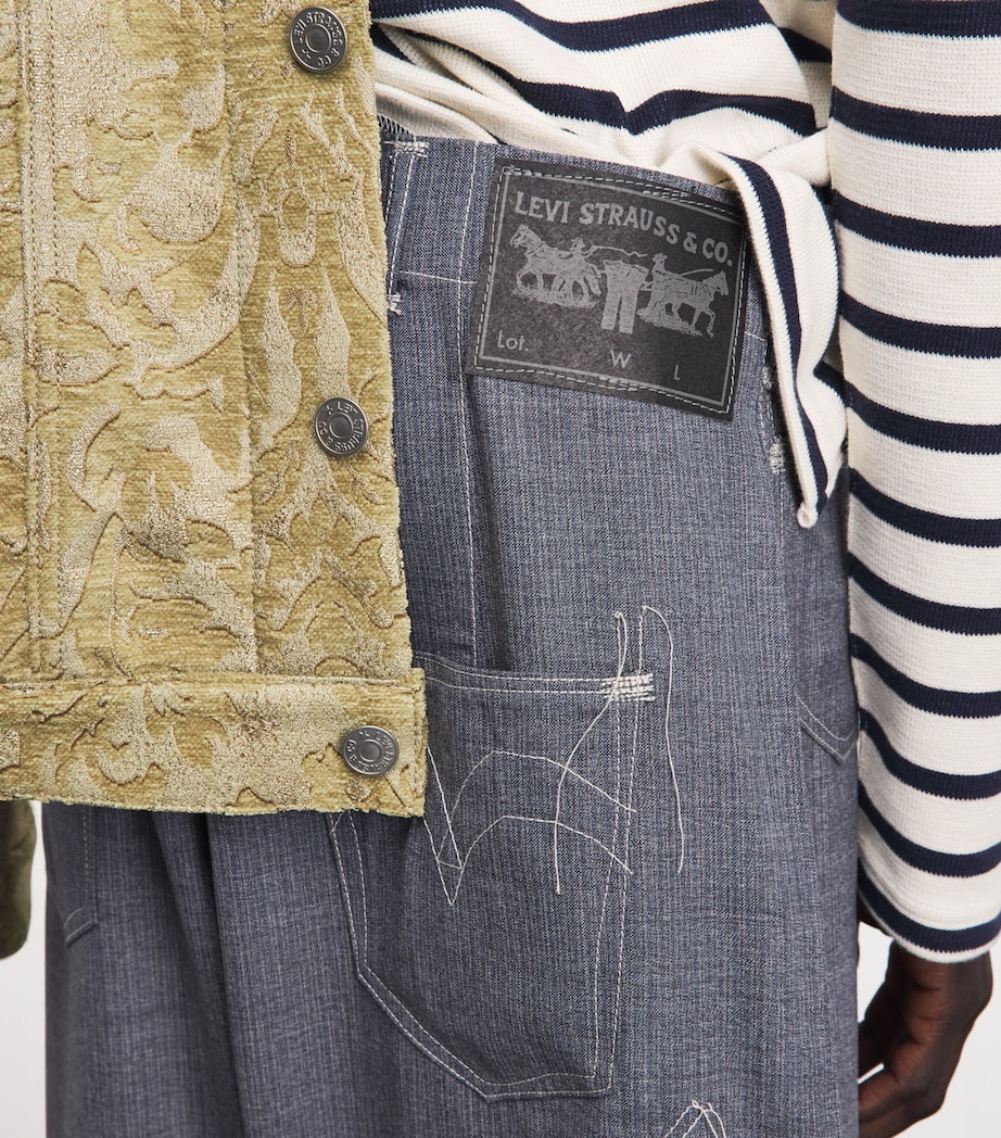 Junya Watanabe MAN Mens x Levis's Wool Cuffed Trousers Blue Gray Image 3