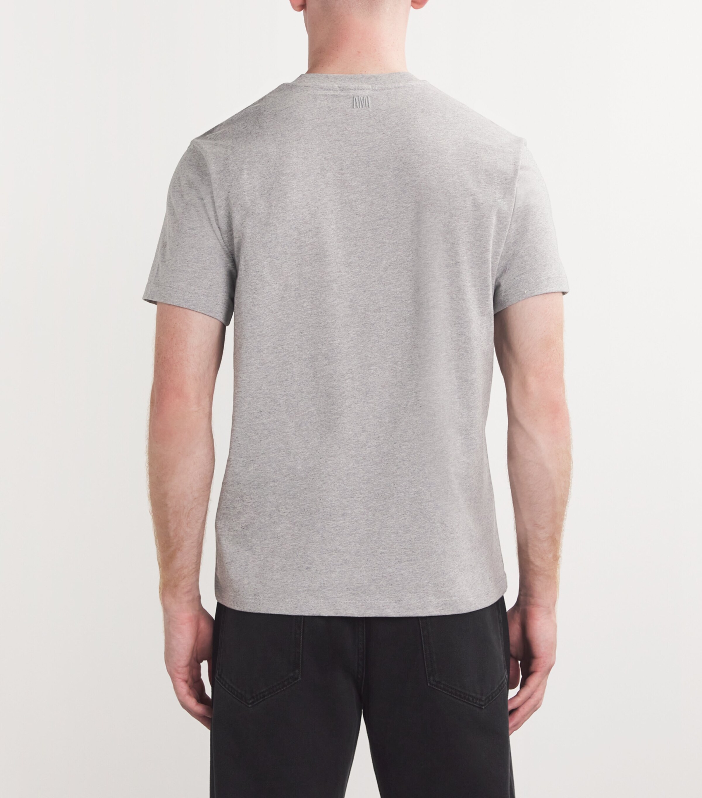 AMI Paris Mens Ami de Cœur T-Shirt Heather Ash Grey Image 4