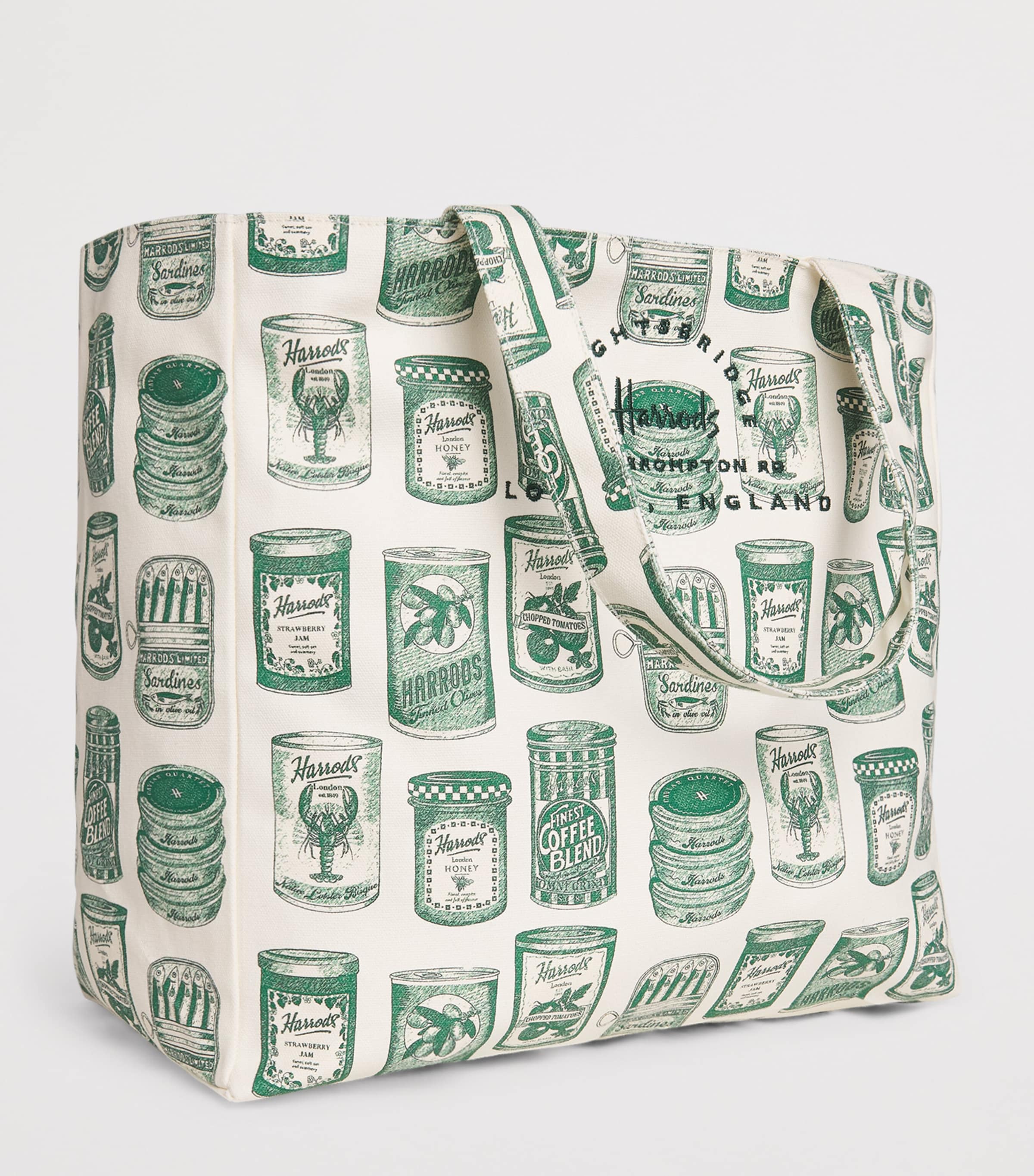 Harrods Cotton Canvas Packaging Tote Bag Neutral Image 2