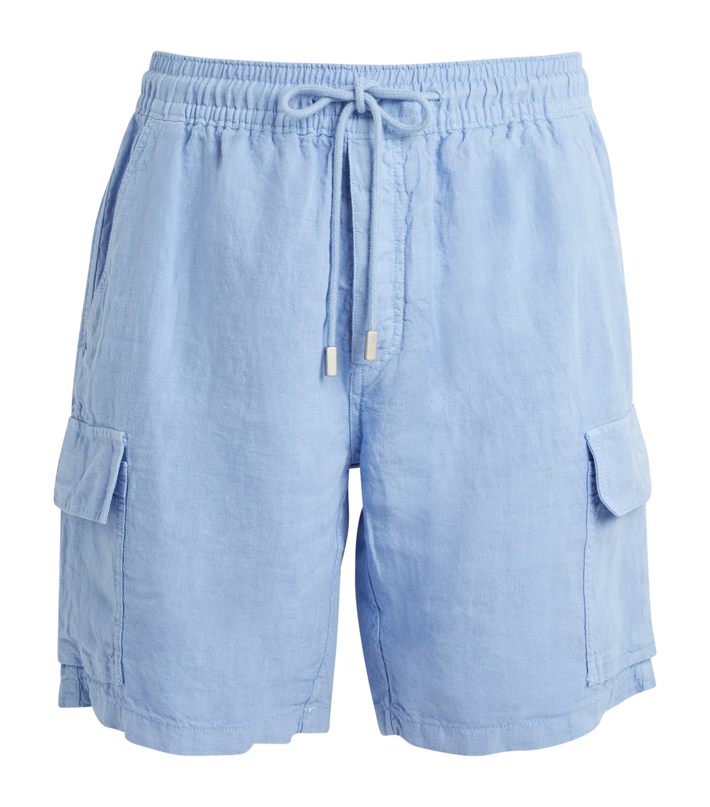 Shop Vilebrequin Linen Cargo Shorts In Blue