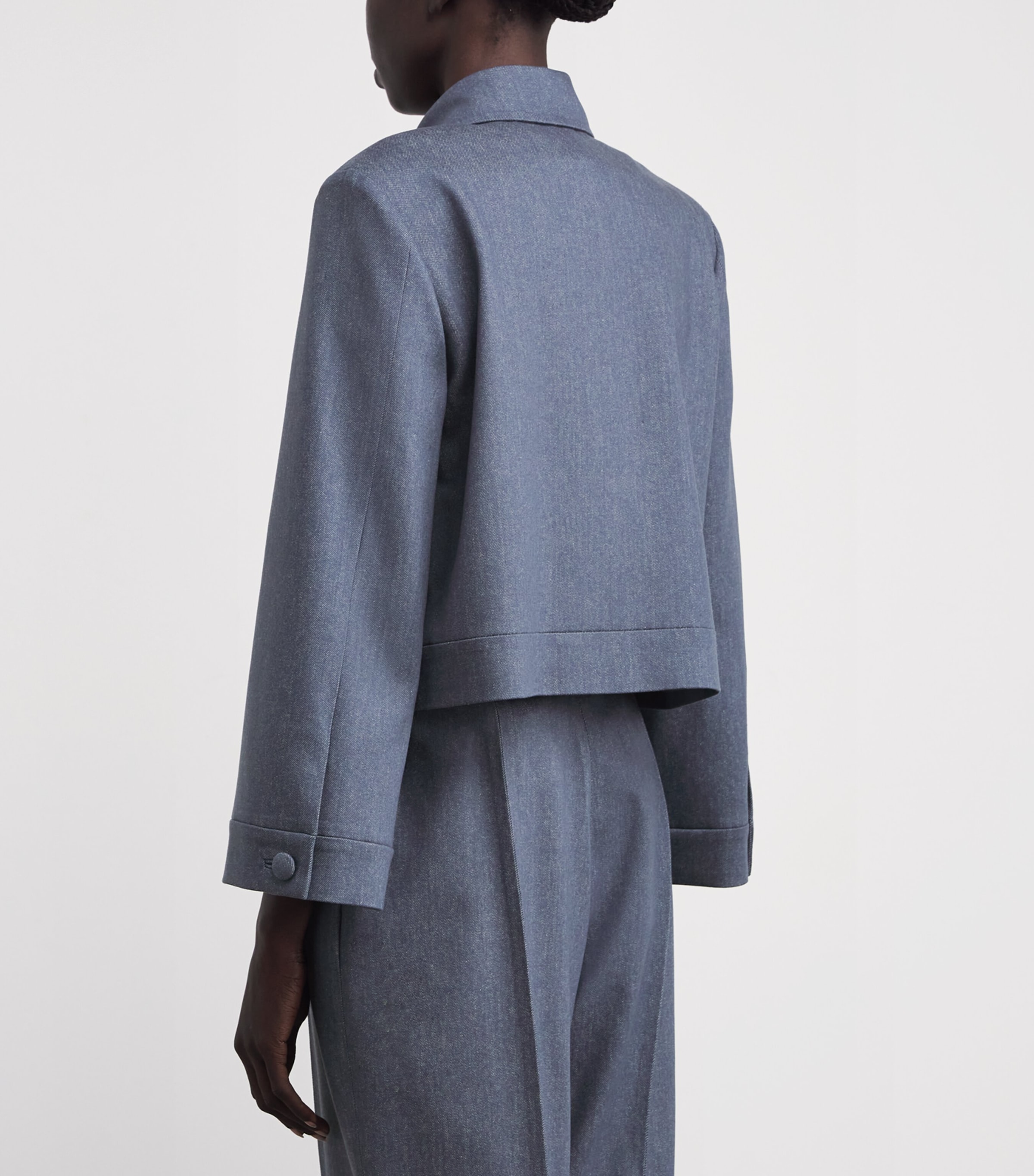 Wool Cropped Blazer JEANS TAUPE Image 4