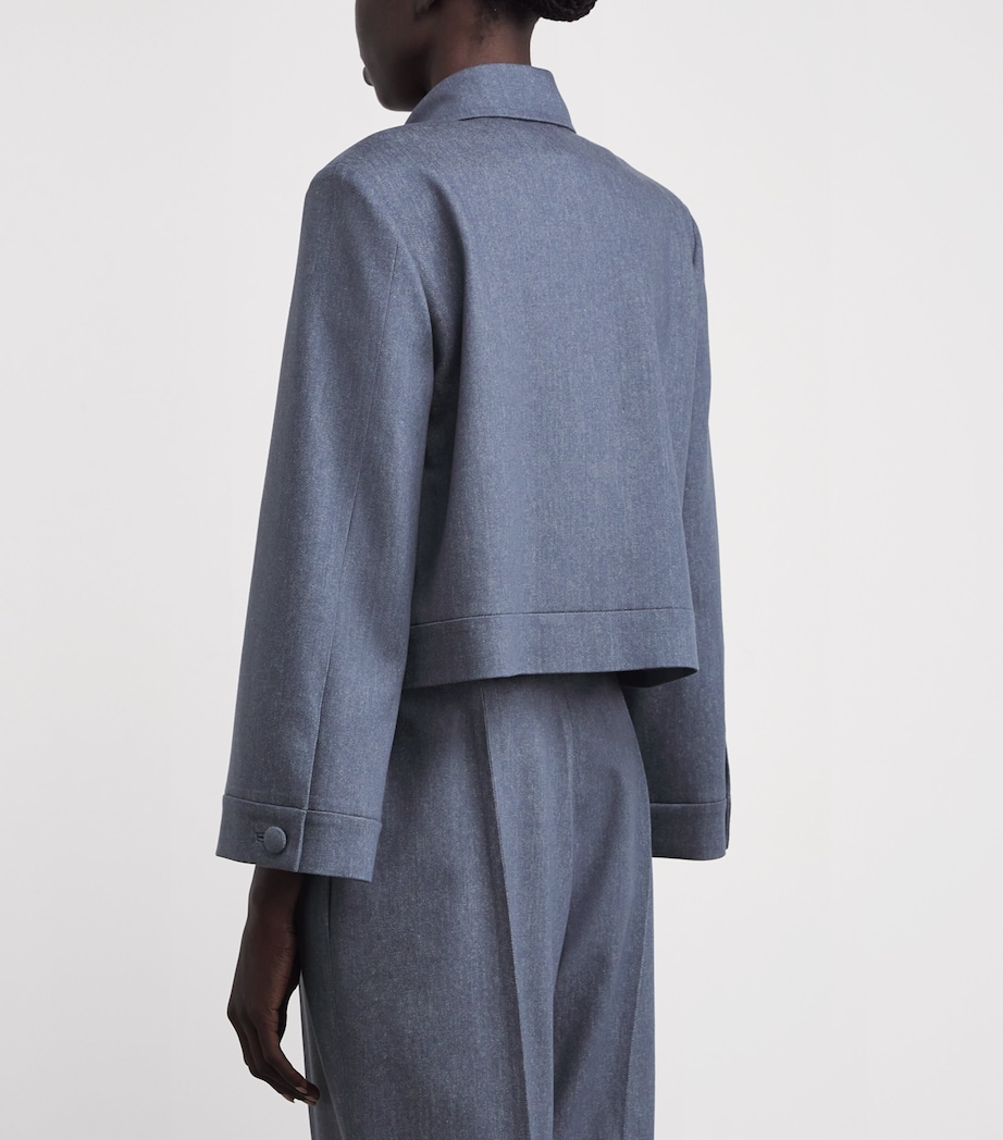 Wool Cropped Blazer JEANS TAUPE Image 4