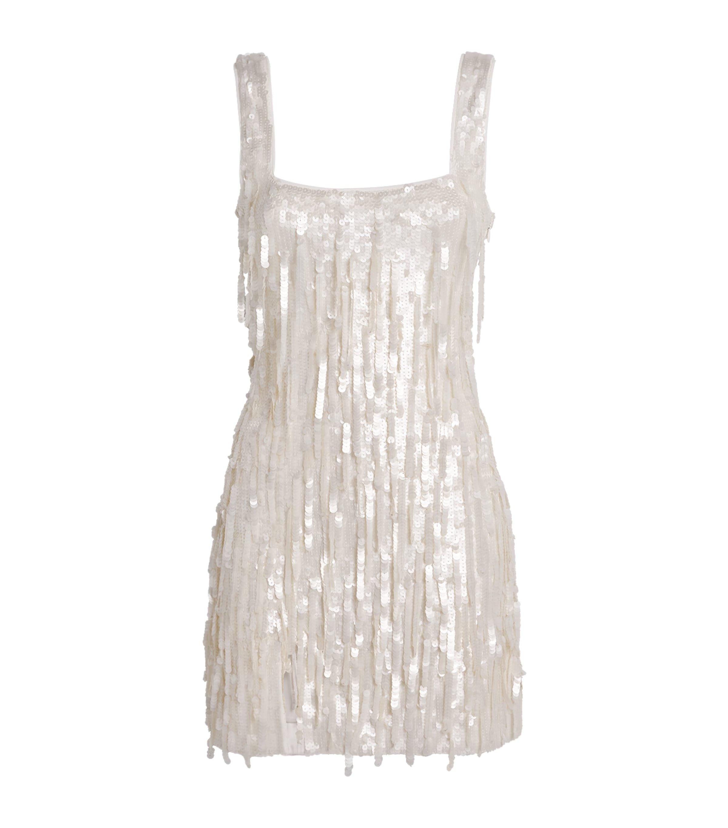 Staud Sequin Le Sable Mini Dress In White