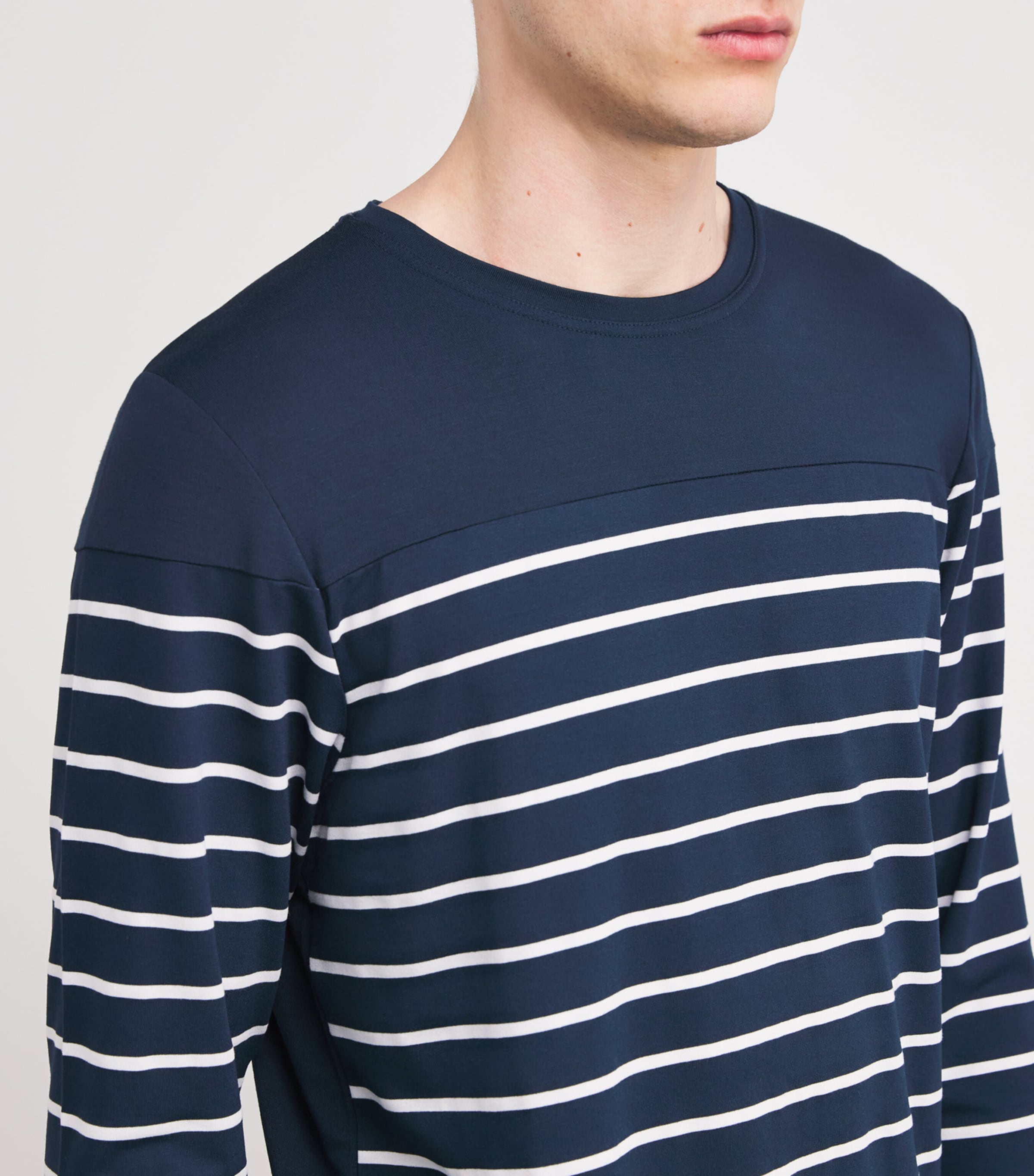 Homebody Mens Jersey Picasso Stripe Long-Sleeve T-Shirt Navy/stripe Image 6