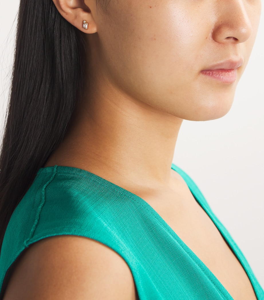 Yellow Gold and Diamond Bold Burst Stud Earrings 18K YG/WD Image 2