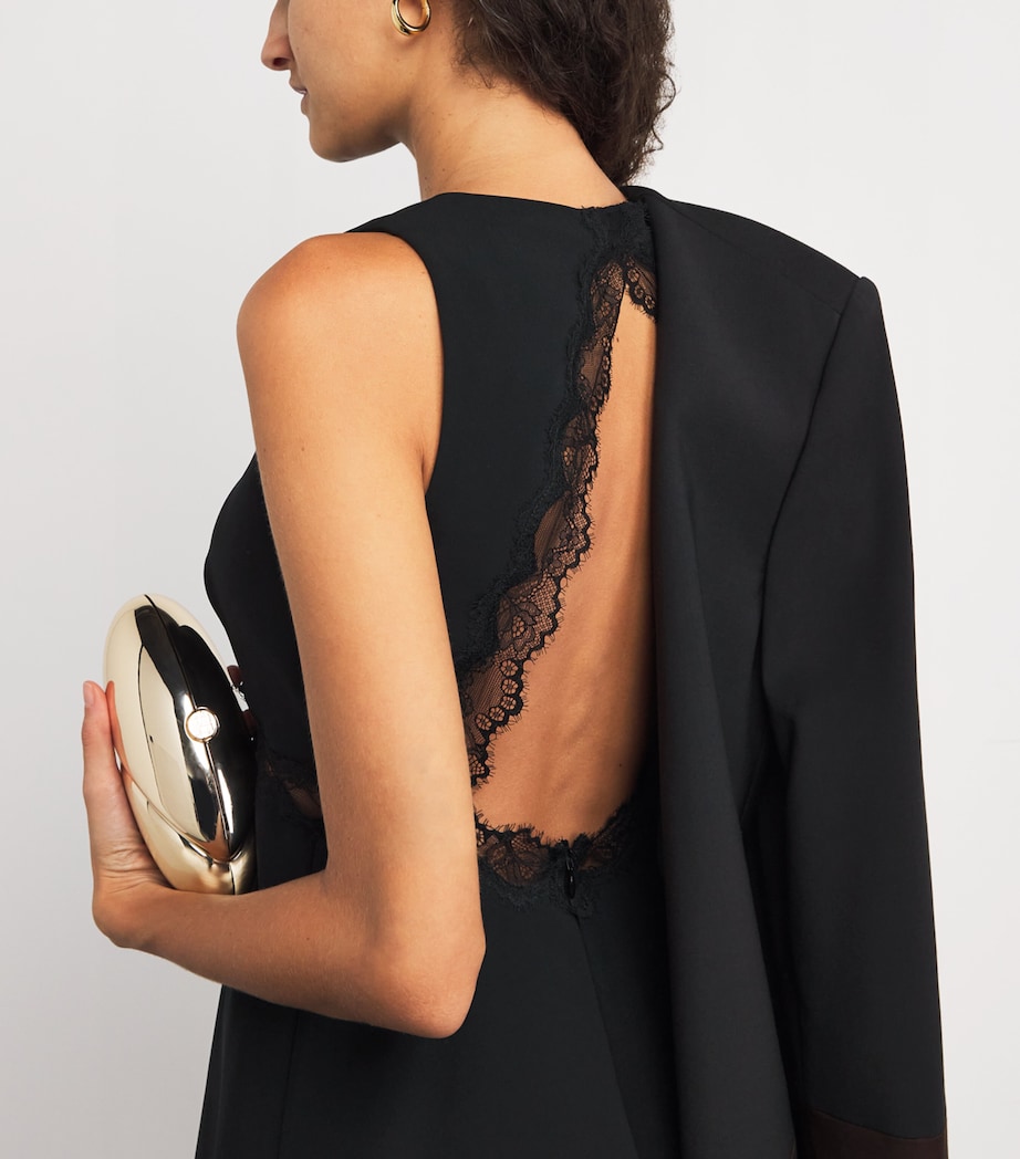 Lace-Trim Mini Dress BLACK Image 4