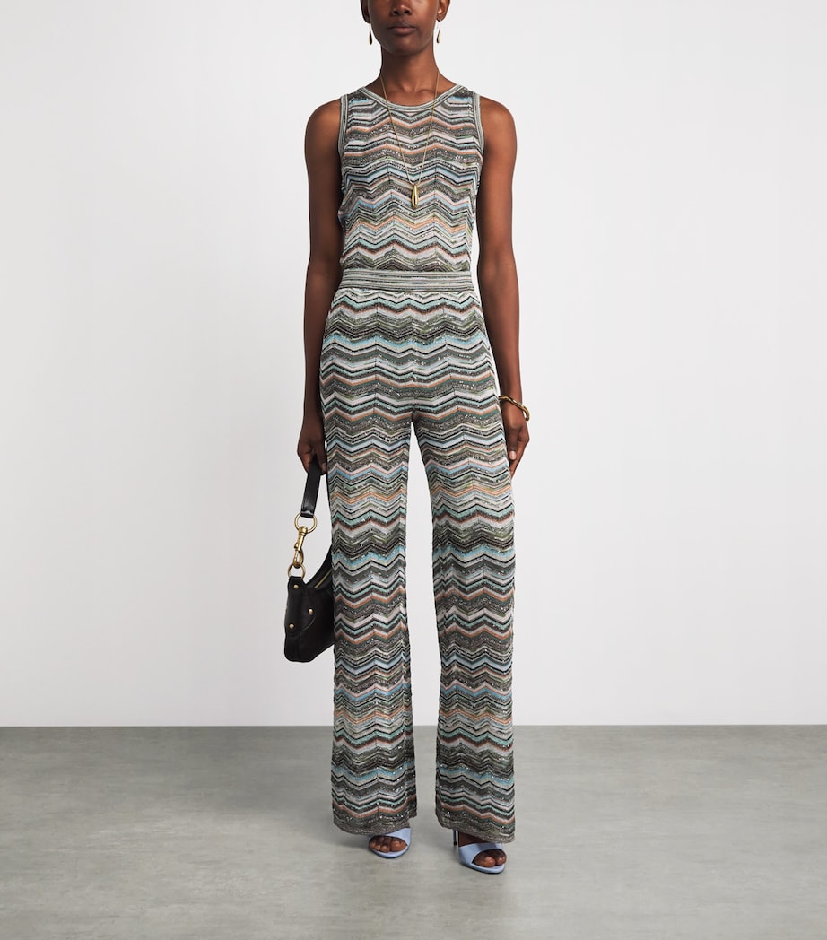 Missoni Womens Zigzag Straight Trousers Smspo Mltclr W Bk,bn Image 2