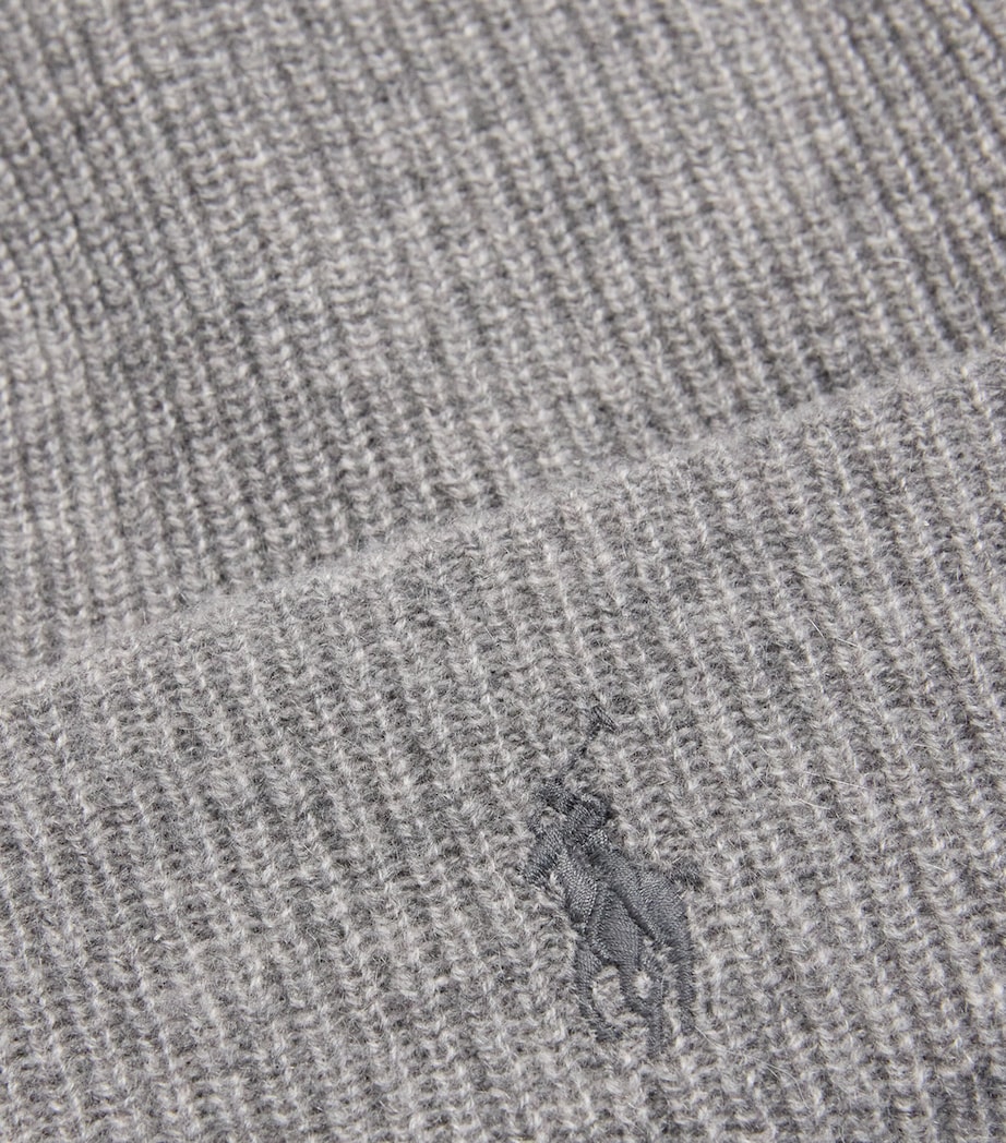 Cashmere Polo Beanie GREY Image 3