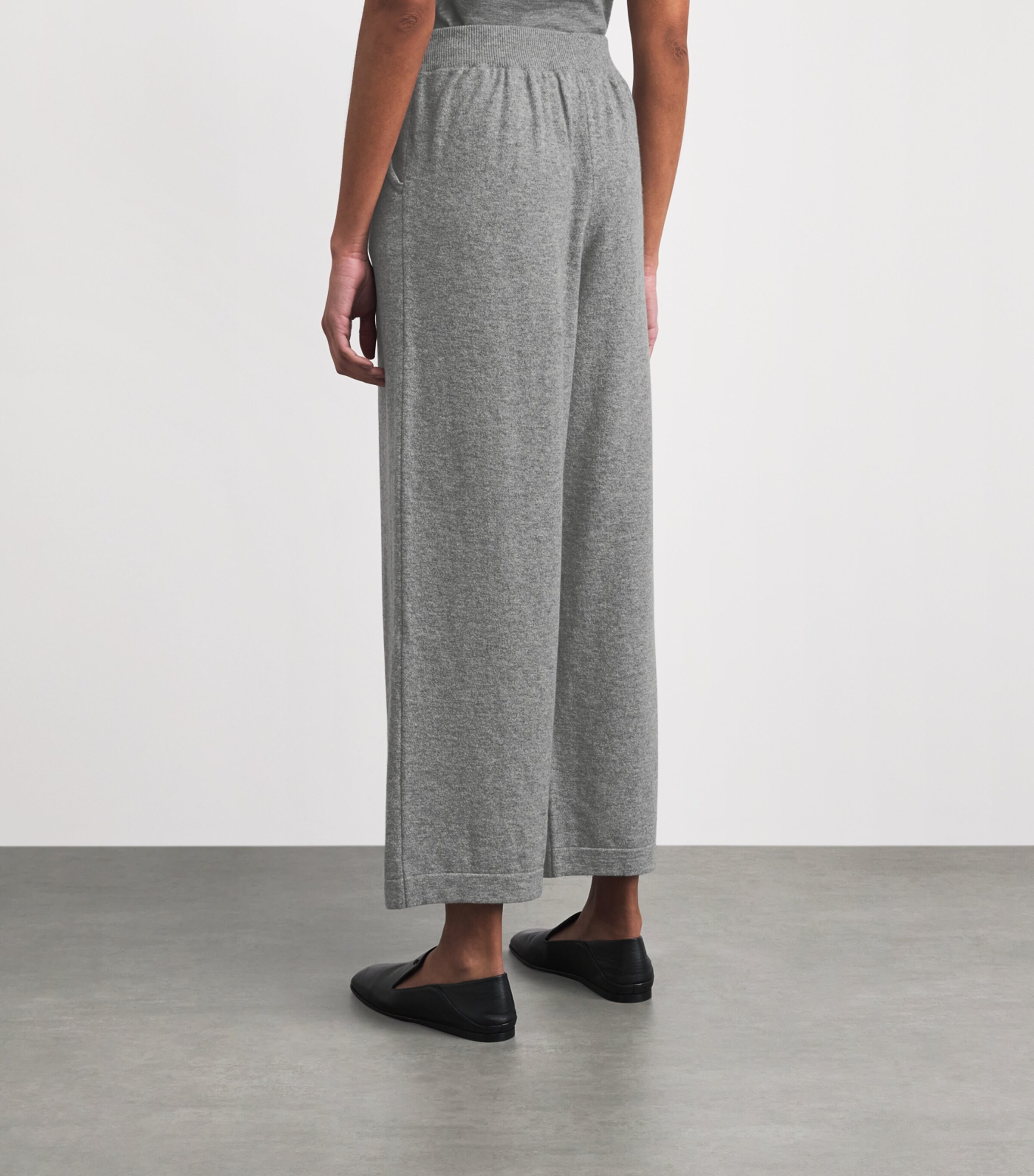 Johnstons Of Elgin Womens Cashmere-Blend Coll Trousers Light Grey Image 5