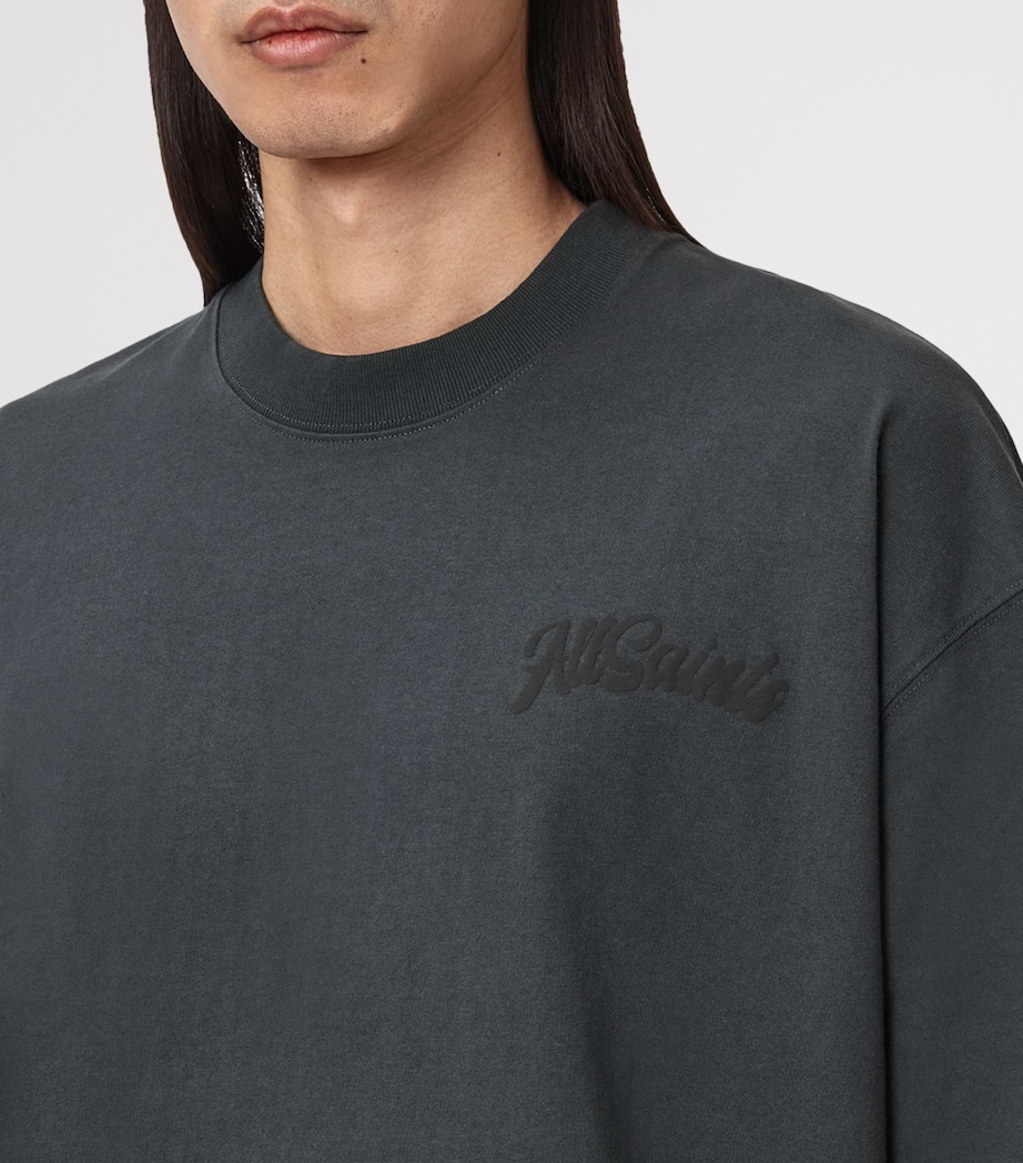 AllSaints Mens Organic Cotton Odyssey T-Shirt Washed Black Image 5